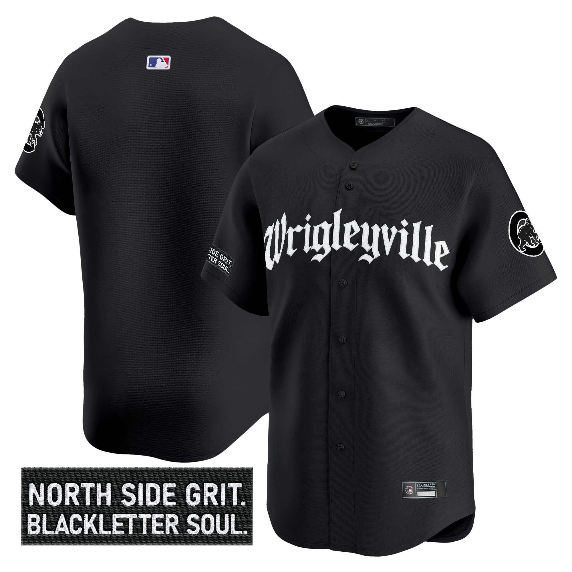 Men's Chicago Cubs 'Gothic North Side Edition' Vapor Premier Limited Jersey V2 - All Stitched - Image 10