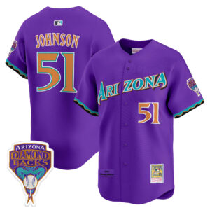 Arizona Diamondbacks Randy Johnson Patch 2000 Cooperstown Throwback Jersey - All Stitched