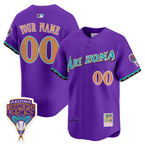 Arizona Diamondbacks Randy Johnson Patch 2000 Cooperstown Throwback Custom Jersey - All Stitched
