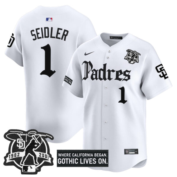 Men's San Diego Padres 'Gothic Edition' Vapor Premier Limited Jersey V2 - All Stitched - Image 18