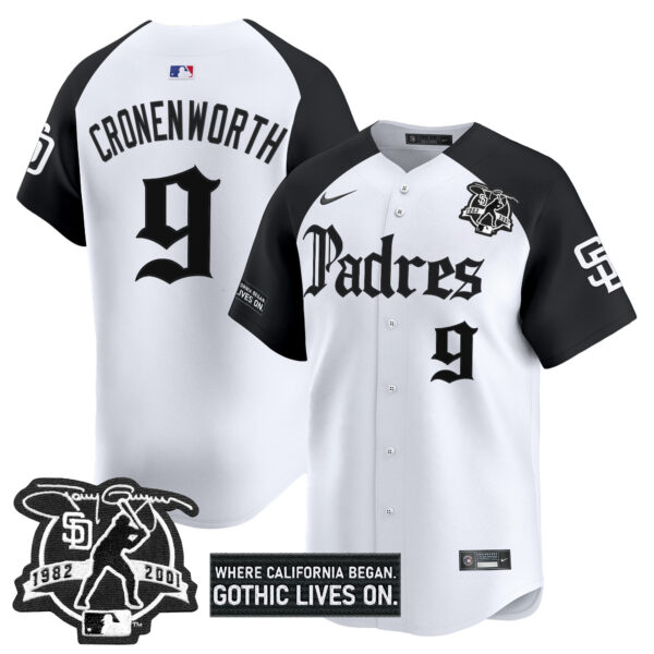 Men's San Diego Padres 'Gothic Edition' Vapor Premier Limited Jersey V2 - All Stitched - Image 29
