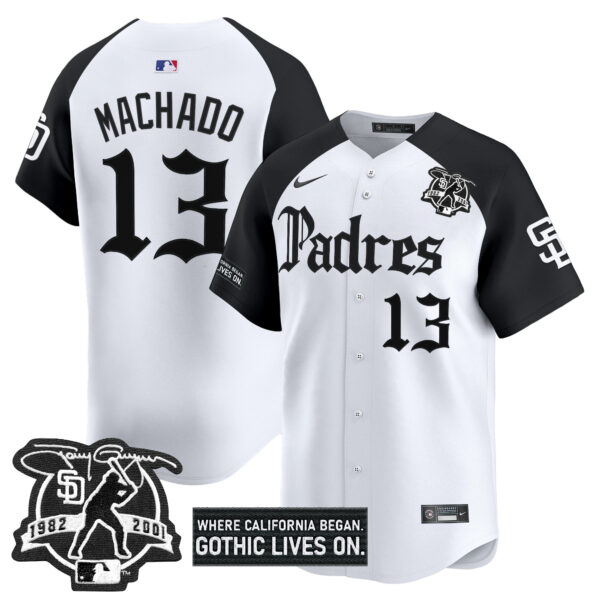 Men's San Diego Padres 'Gothic Edition' Vapor Premier Limited Jersey V2 - All Stitched - Image 21
