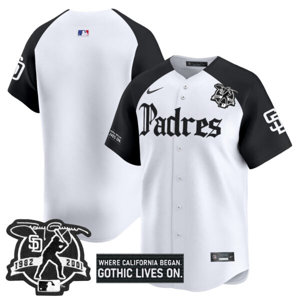 Men's San Diego Padres 'Gothic Edition' Vapor Premier Limited Jersey V2 - All Stitched - Image 30