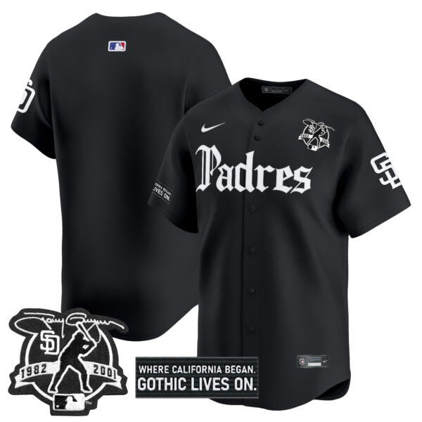 Men's San Diego Padres 'Gothic Edition' Vapor Premier Limited Jersey V2 - All Stitched - Image 10