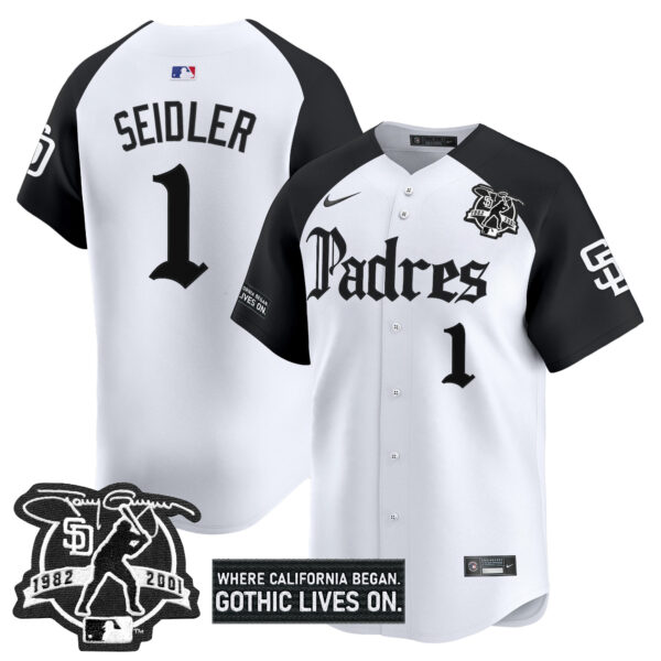 Men's San Diego Padres 'Gothic Edition' Vapor Premier Limited Jersey V2 - All Stitched - Image 28