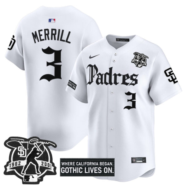 Men's San Diego Padres 'Gothic Edition' Vapor Premier Limited Jersey V2 - All Stitched - Image 14