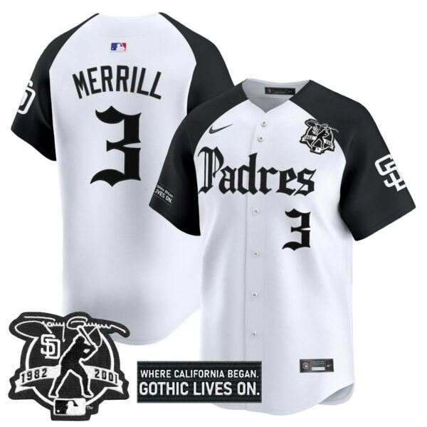 Men's San Diego Padres 'Gothic Edition' Vapor Premier Limited Jersey V2 - All Stitched - Image 24