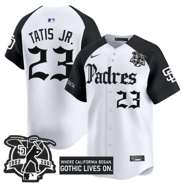 Men's San Diego Padres 'Gothic Edition' Vapor Premier Limited Jersey V2 - All Stitched - Image 23