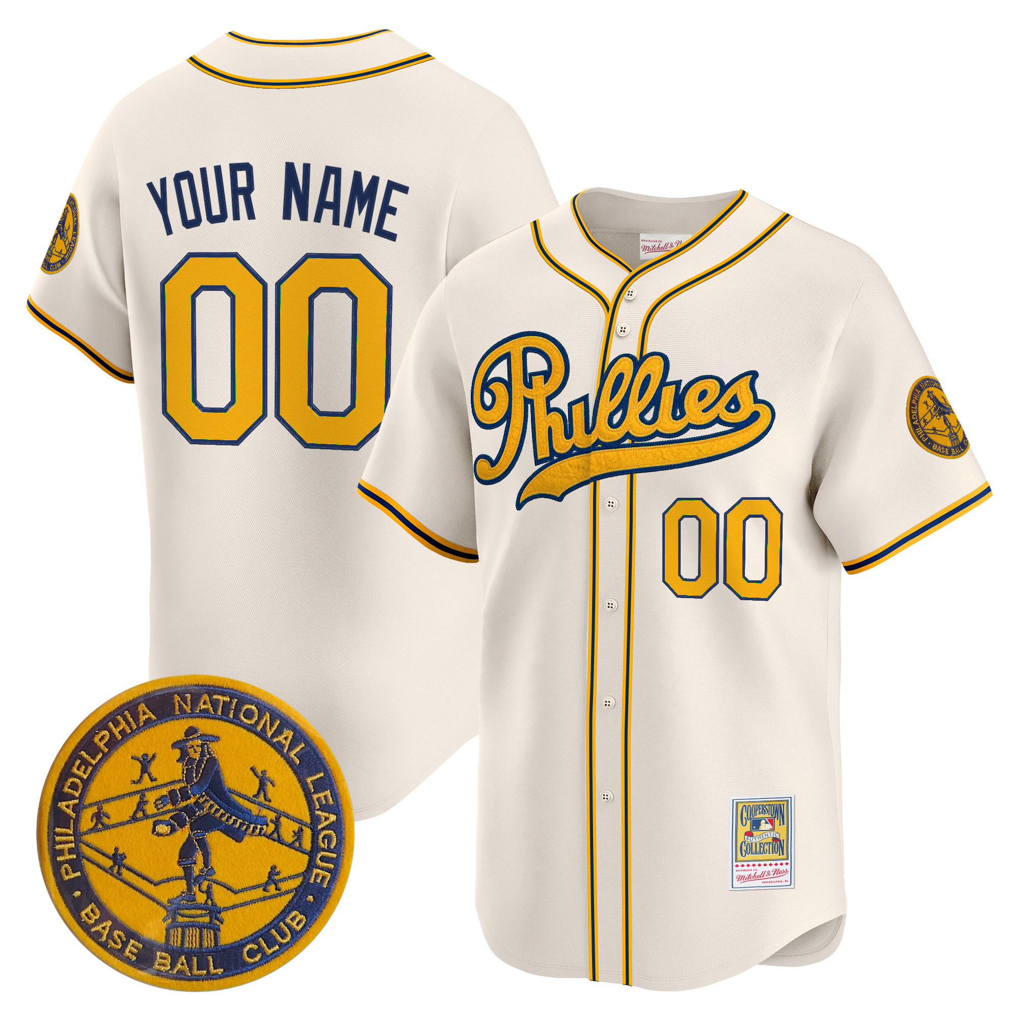 Philadelphia Phillies 1938 Heritage Vapor Premier Limited Custom Jersey - 'New Sweden 300th Anniversary' Patch - All Stitched