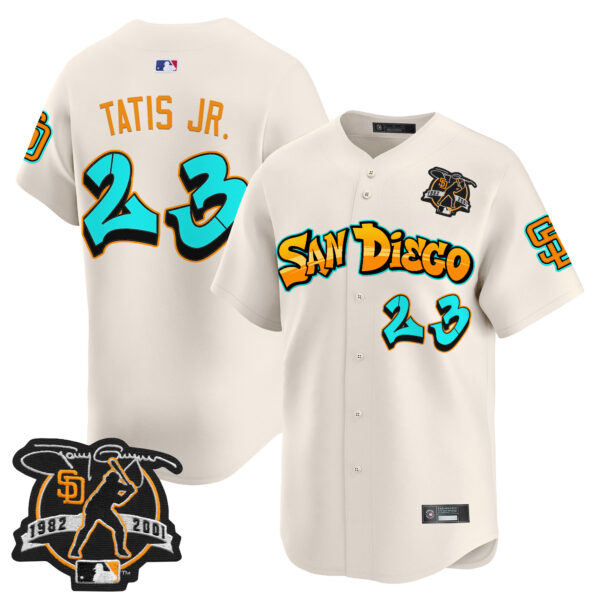 Men's San Diego Padres 'Graffiti Barrio Edition' Vapor Premier Limited Jersey - All Stitched - Image 2