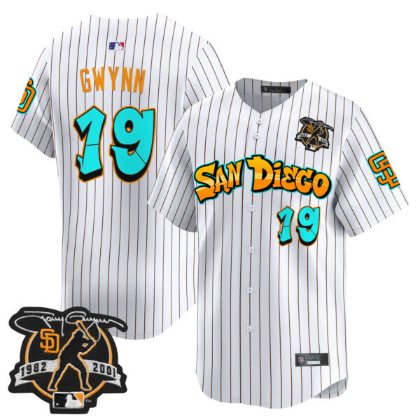 Men's San Diego Padres 'Graffiti Barrio Edition' Vapor Premier Limited Jersey - All Stitched - Image 31