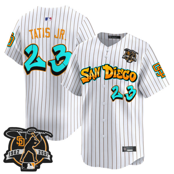 Men's San Diego Padres 'Graffiti Barrio Edition' Vapor Premier Limited Jersey - All Stitched - Image 29