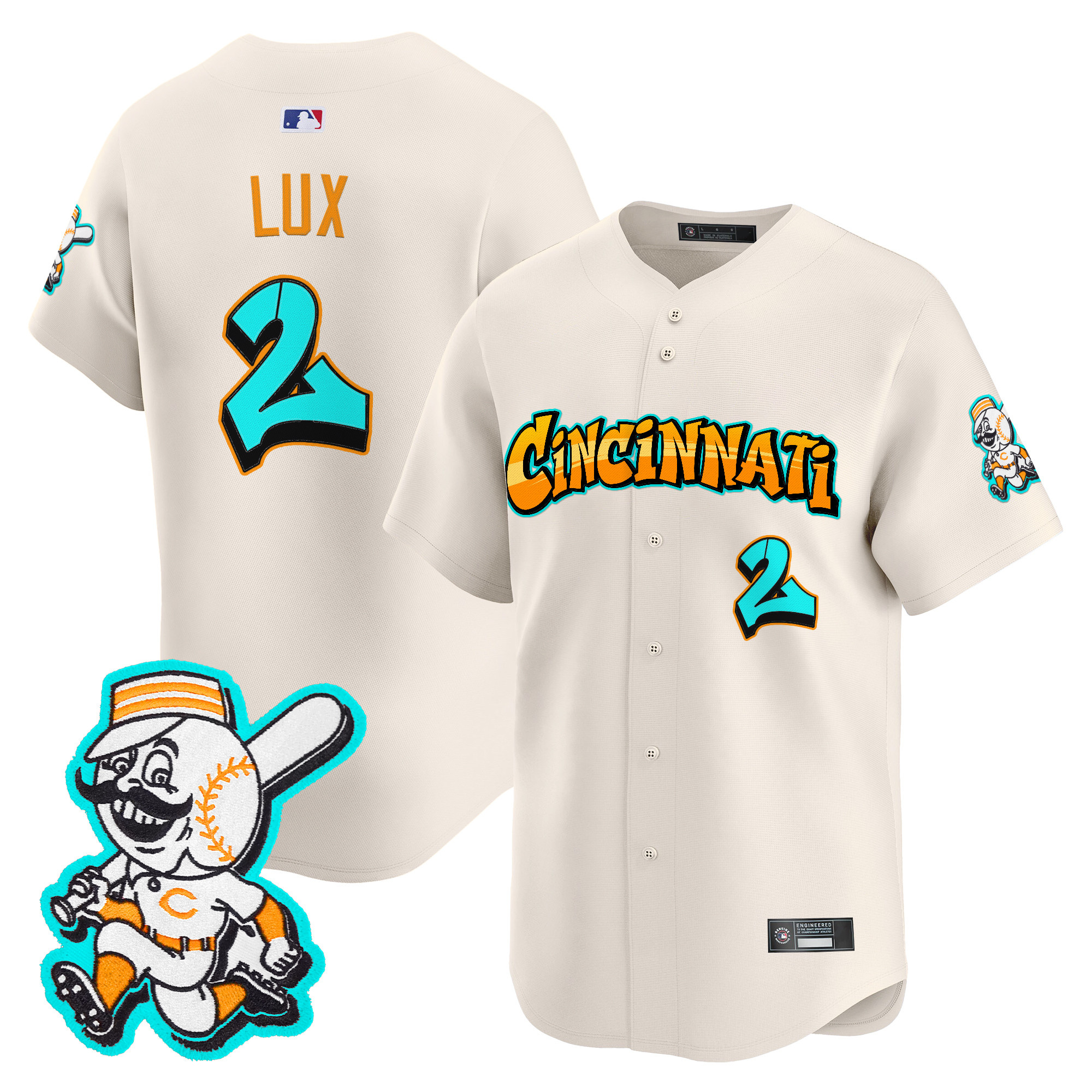 Men's Cincinnati Reds 'Graffiti Queen City Edition' Vapor Premier Limited Jersey - All Stitched - Image 13