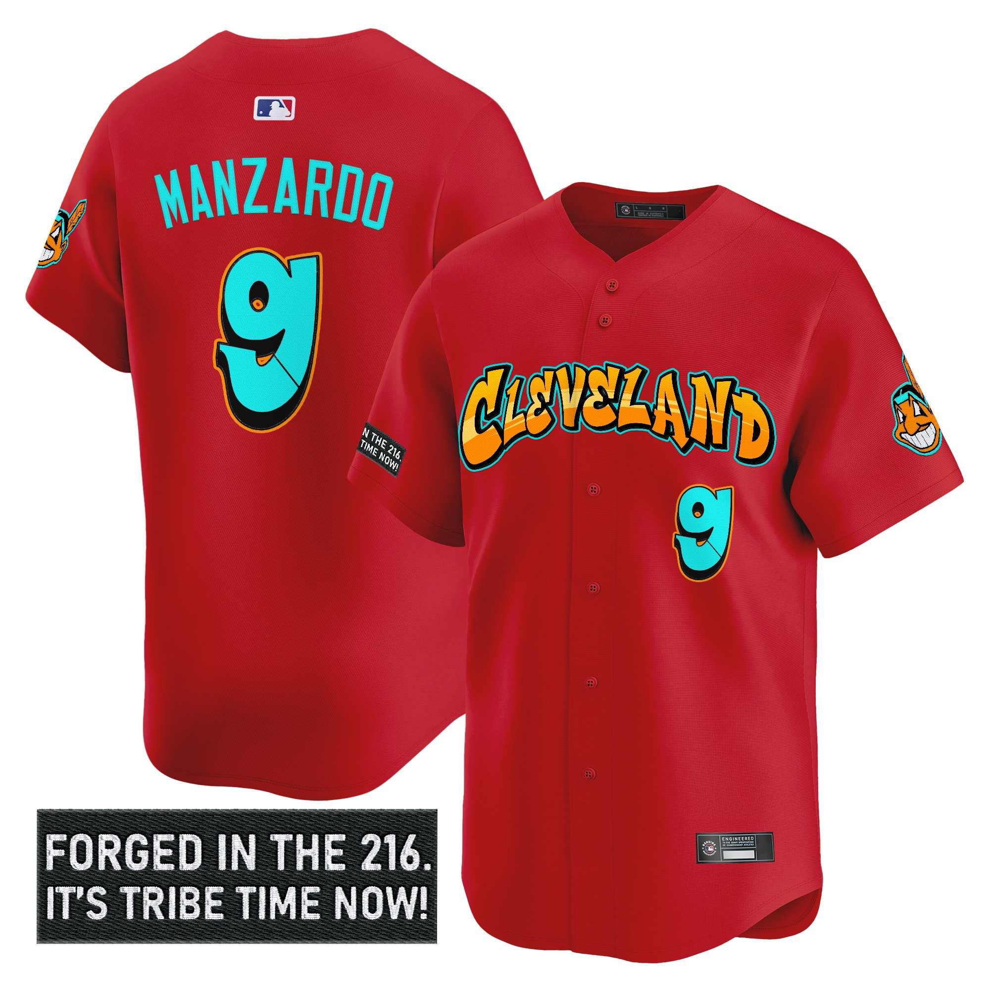 Men's Cleveland Indians 'Graffiti 216 Ink Edition' Vapor Premier Limited Jersey - All Stitched - Image 21