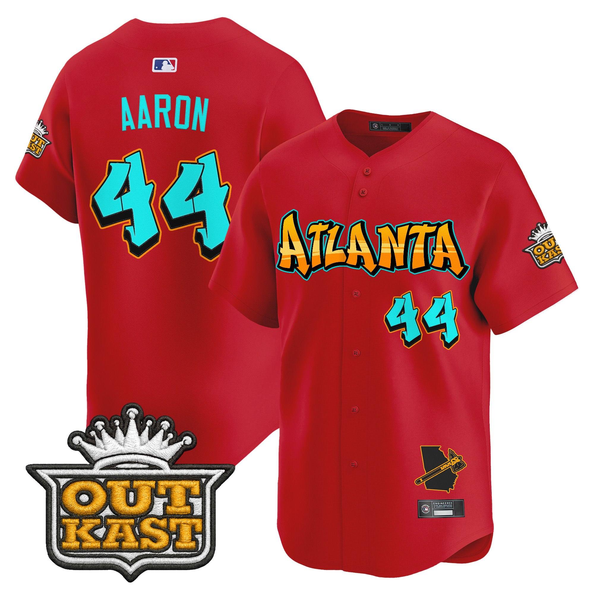 Men's Atlanta Braves 'Graffiti A-Town Edition' Vapor Premier Limited Jersey - All Stitched - Image 31