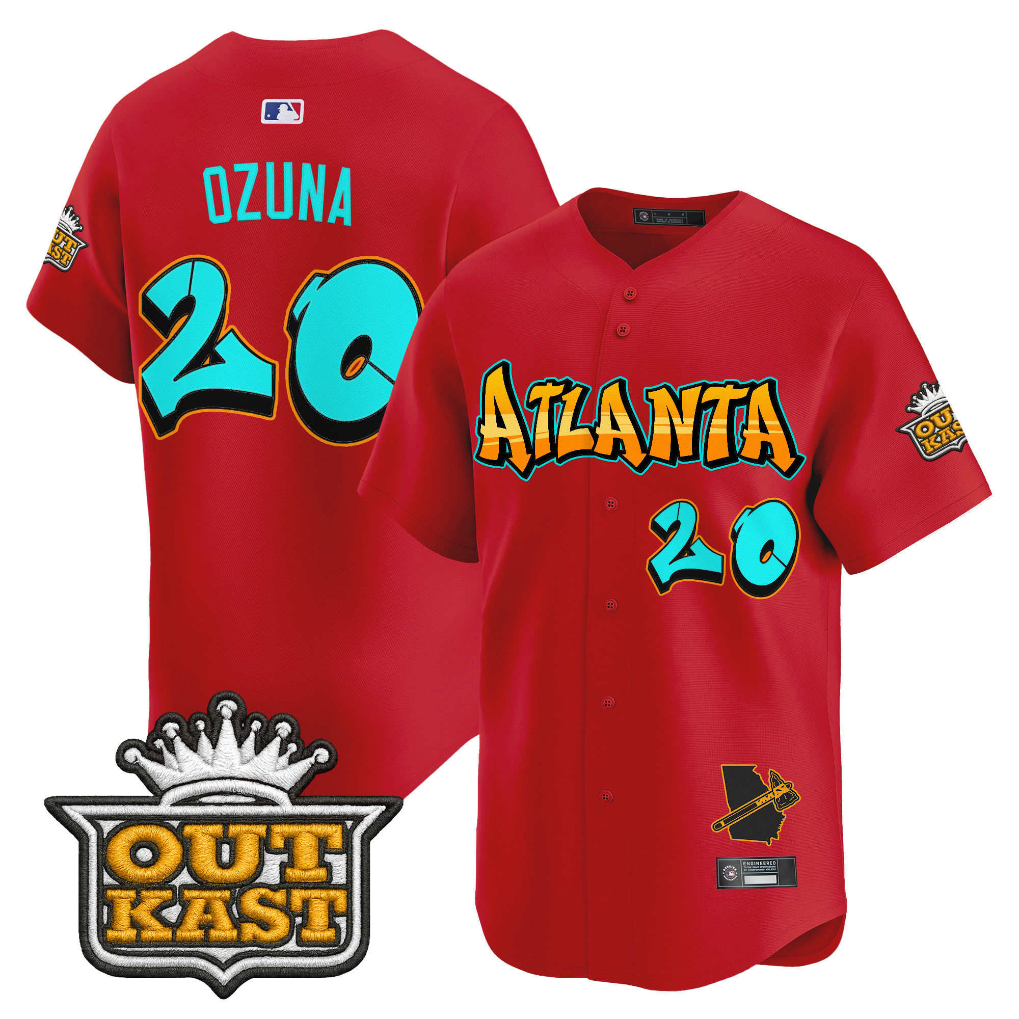 Men's Atlanta Braves 'Graffiti A-Town Edition' Vapor Premier Limited Jersey - All Stitched - Image 32