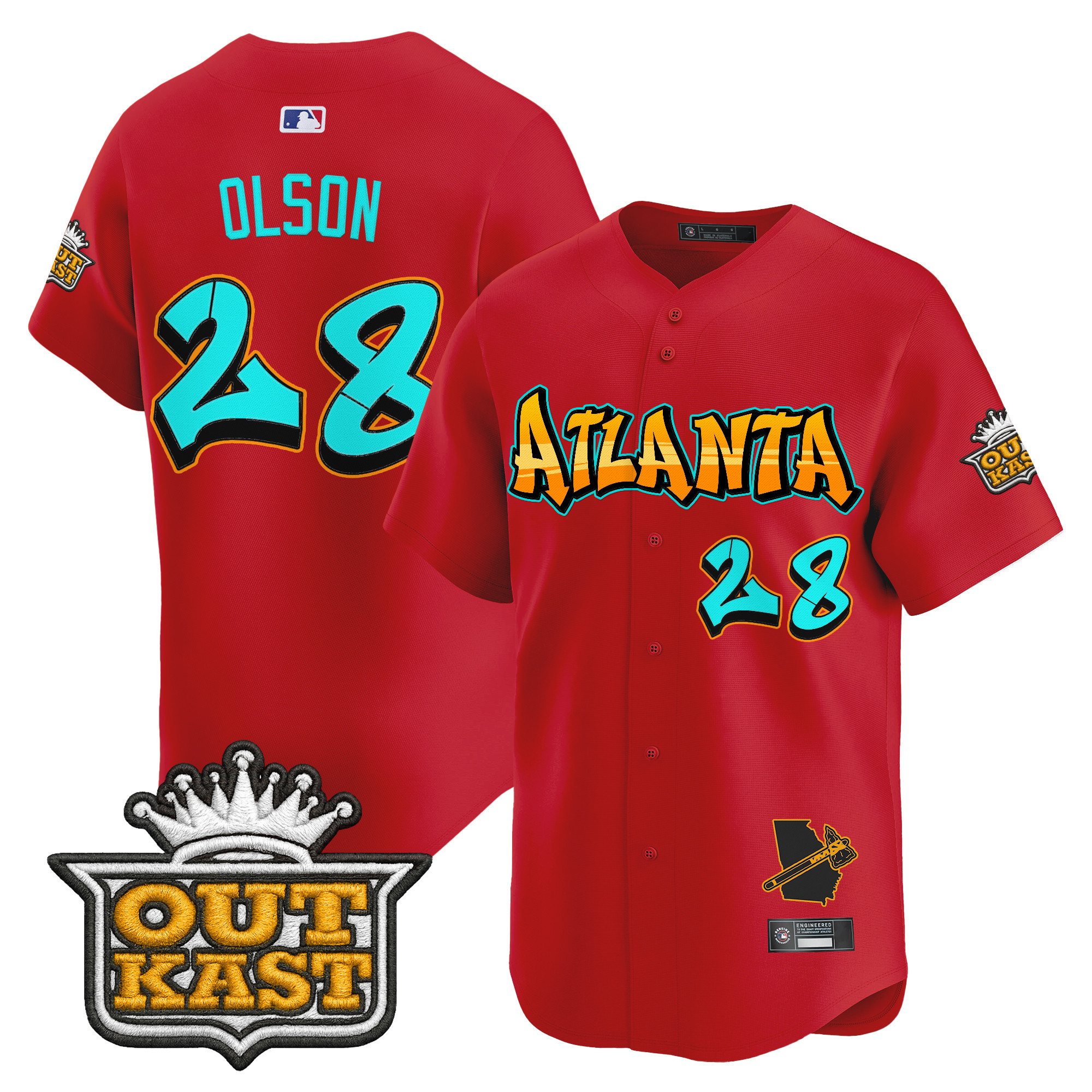 Men's Atlanta Braves 'Graffiti A-Town Edition' Vapor Premier Limited Jersey - All Stitched - Image 28