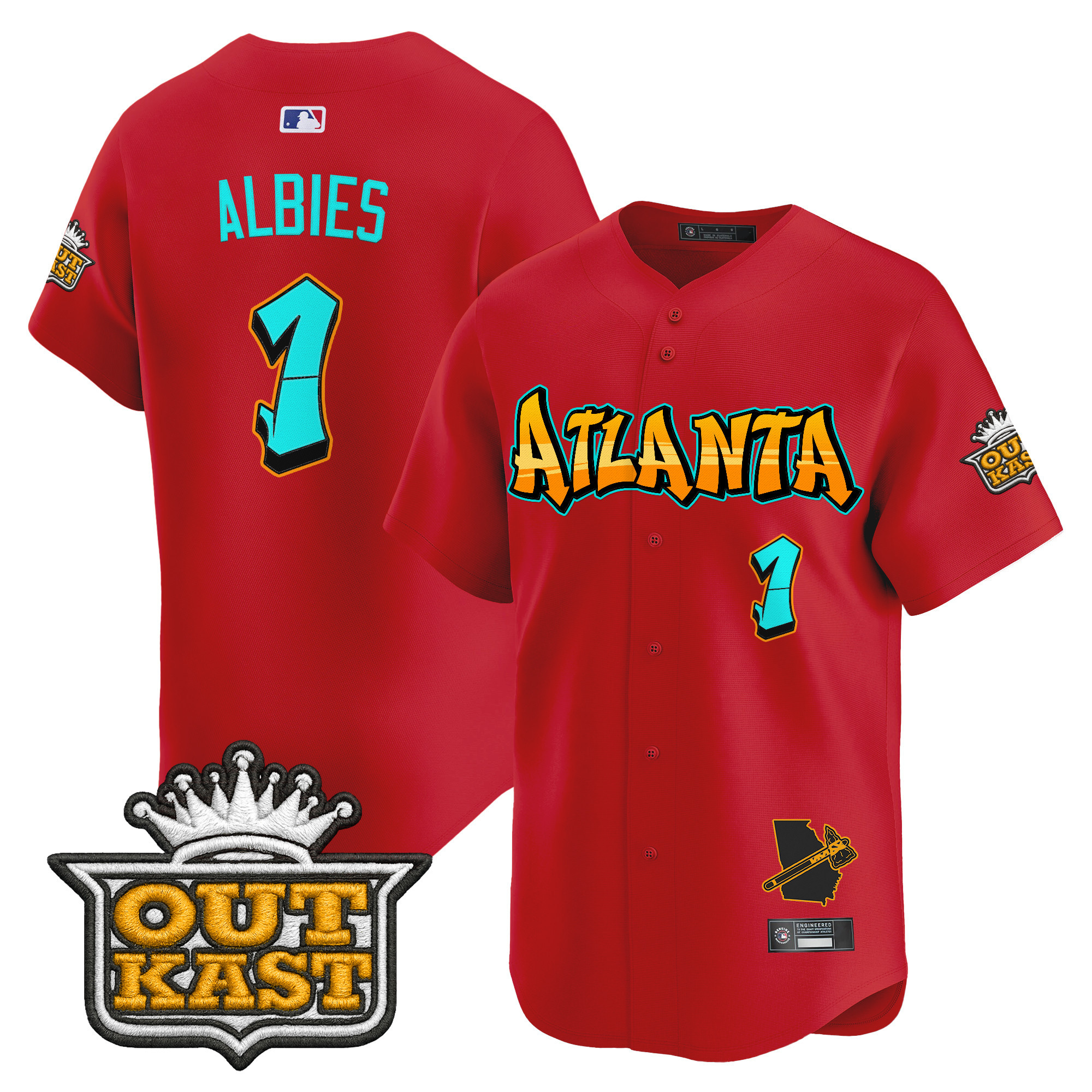 Men's Atlanta Braves 'Graffiti A-Town Edition' Vapor Premier Limited Jersey - All Stitched - Image 29