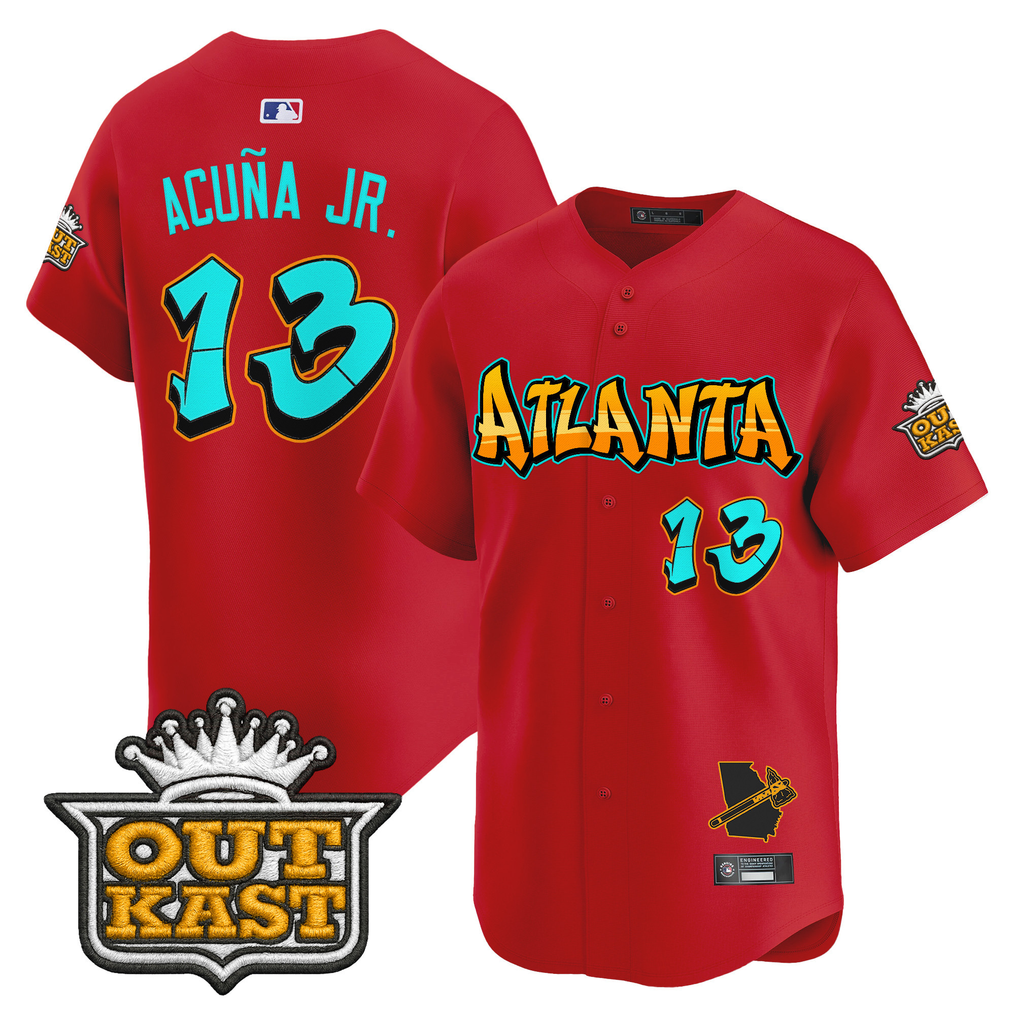 Men's Atlanta Braves 'Graffiti A-Town Edition' Vapor Premier Limited Jersey - All Stitched - Image 24