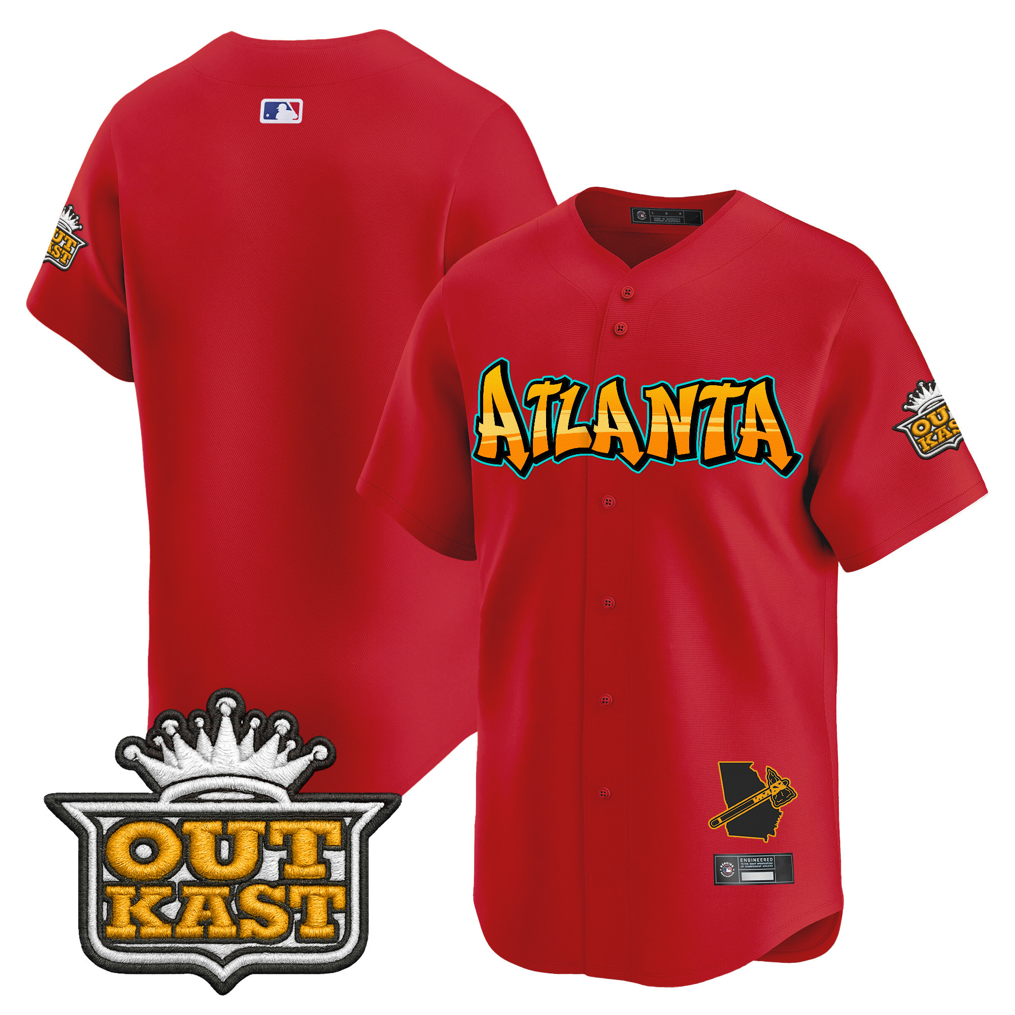 Men's Atlanta Braves 'Graffiti A-Town Edition' Vapor Premier Limited Jersey - All Stitched - Image 33