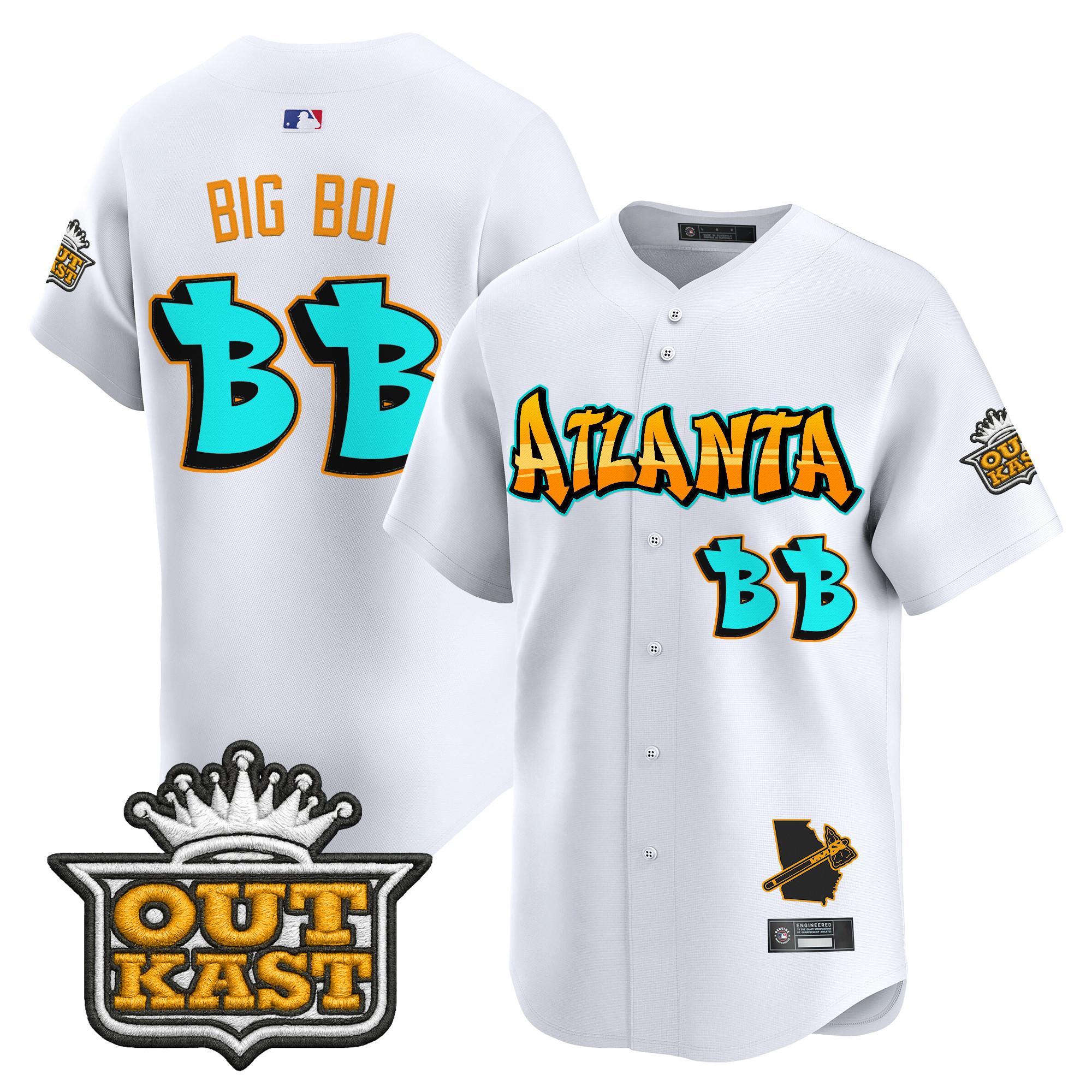 Men's Atlanta Braves 'Graffiti A-Town Edition' Vapor Premier Limited Jersey - All Stitched - Image 41