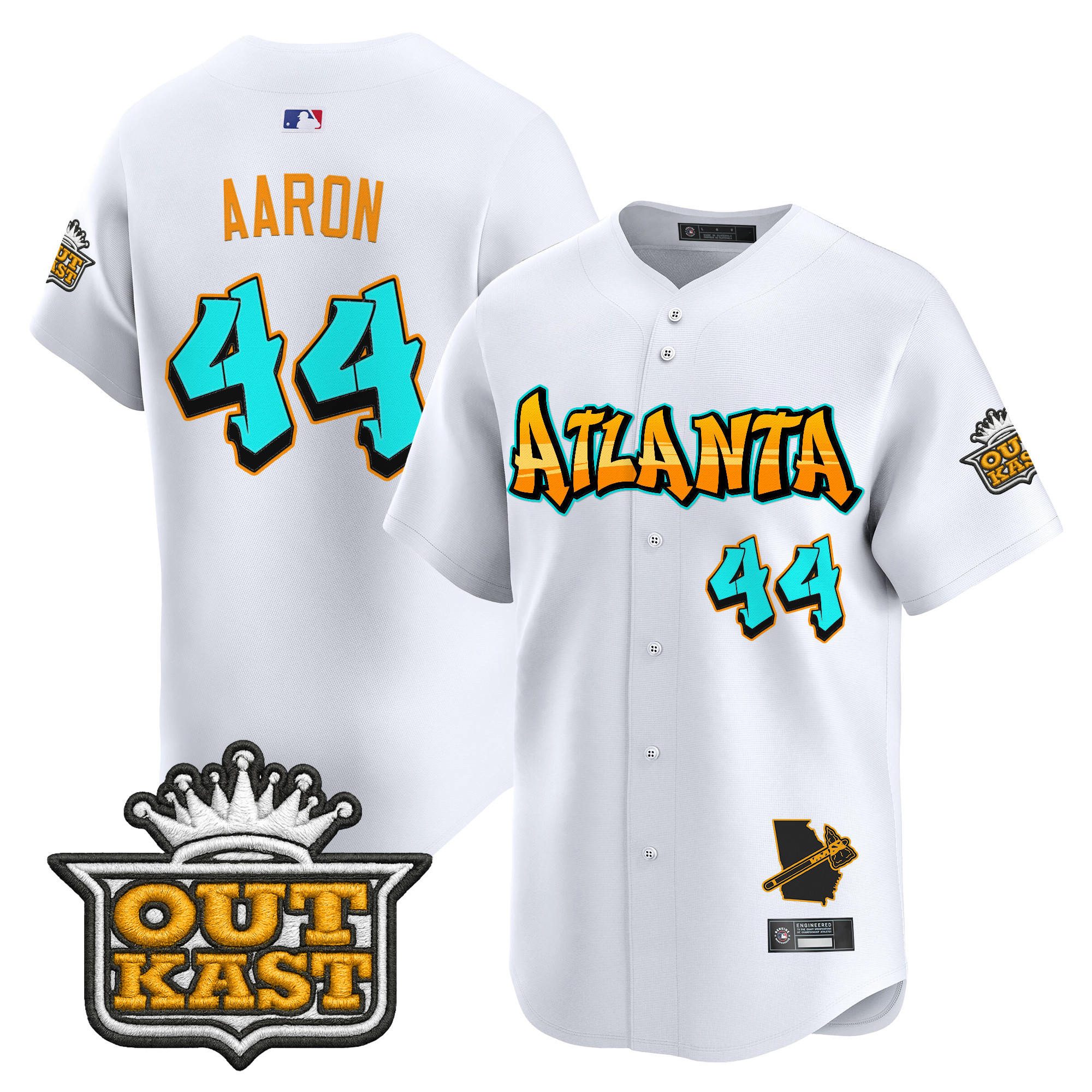 Men's Atlanta Braves 'Graffiti A-Town Edition' Vapor Premier Limited Jersey - All Stitched - Image 42