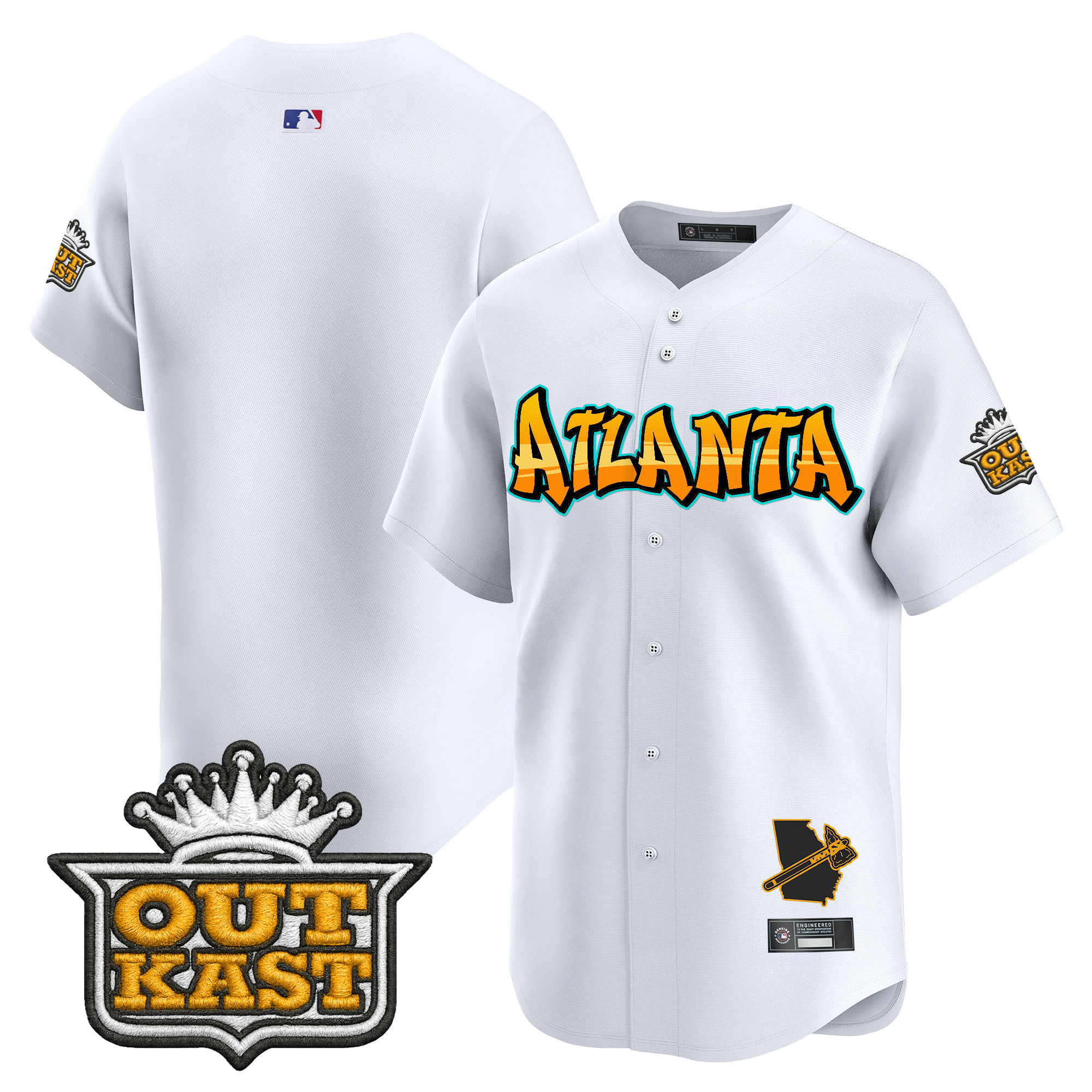 Men's Atlanta Braves 'Graffiti A-Town Edition' Vapor Premier Limited Jersey - All Stitched - Image 44