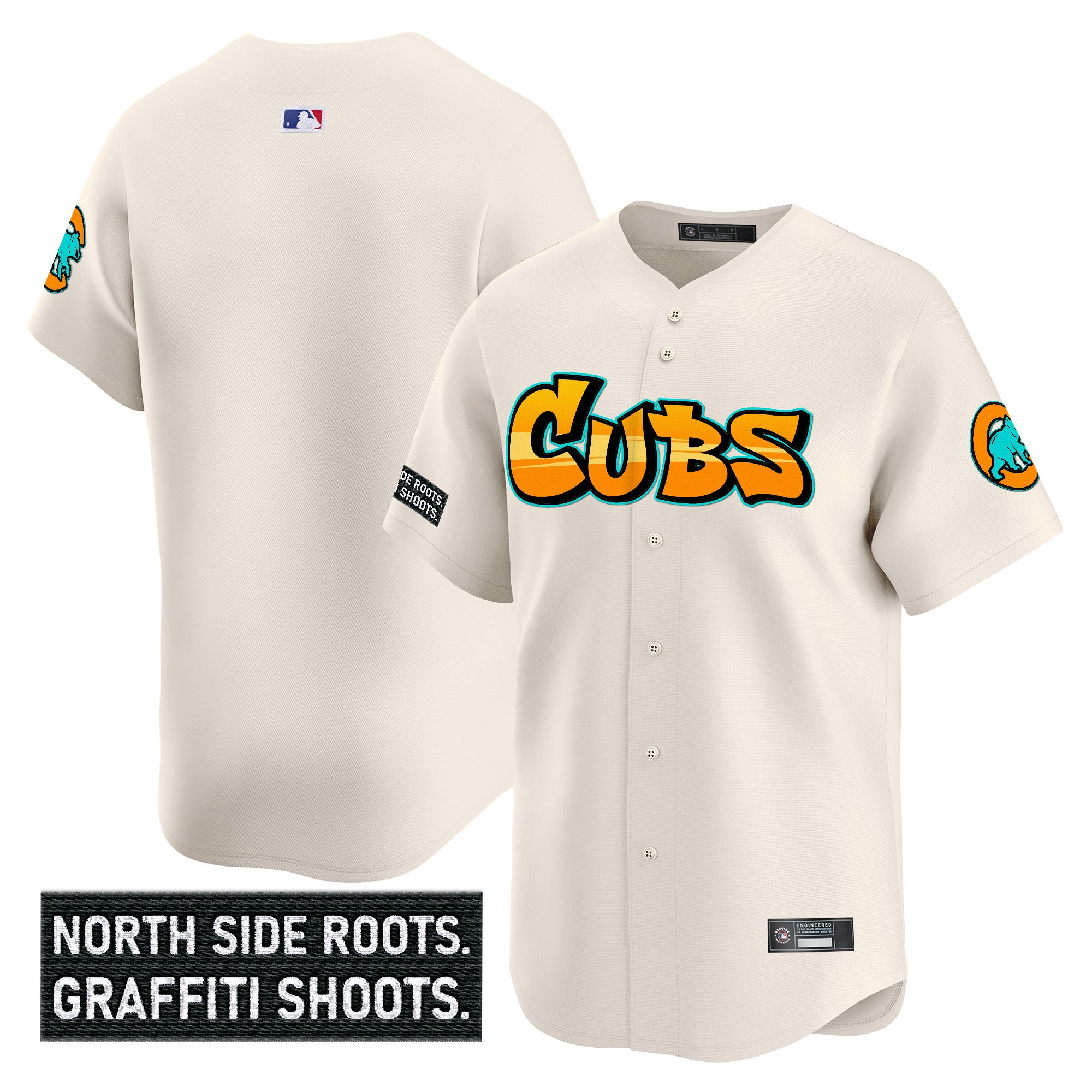 Men's Chicago Cubs 'Graffiti North Side Edition' Vapor Premier Limited Jersey - All Stitched - Image 10
