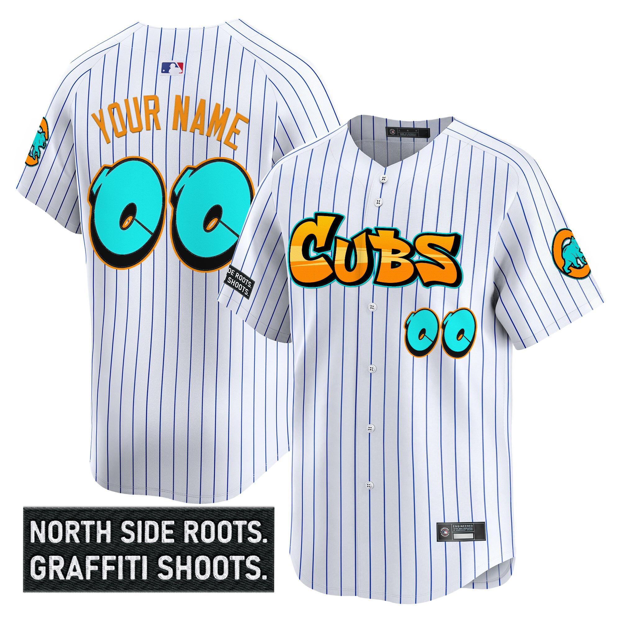 Chicago Cubs 'Graffiti North Side Edition' Vapor Premier Limited Custom Jersey - All Stitched - Image 4