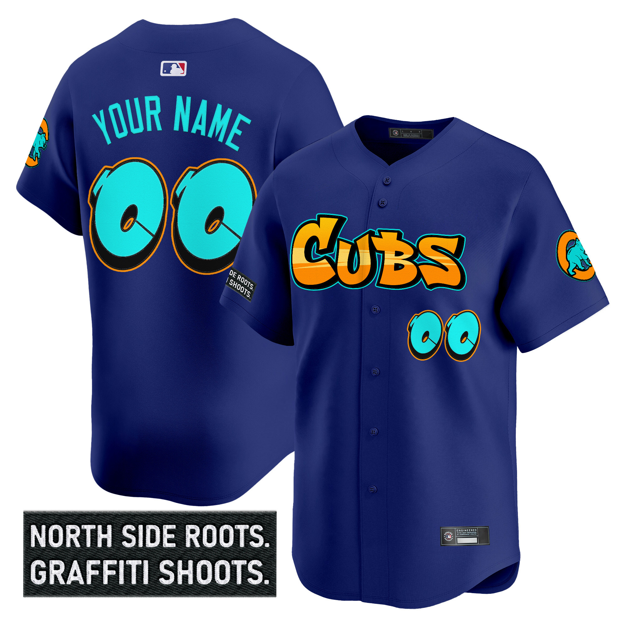 Chicago Cubs 'Graffiti North Side Edition' Vapor Premier Limited Custom Jersey - All Stitched - Image 3