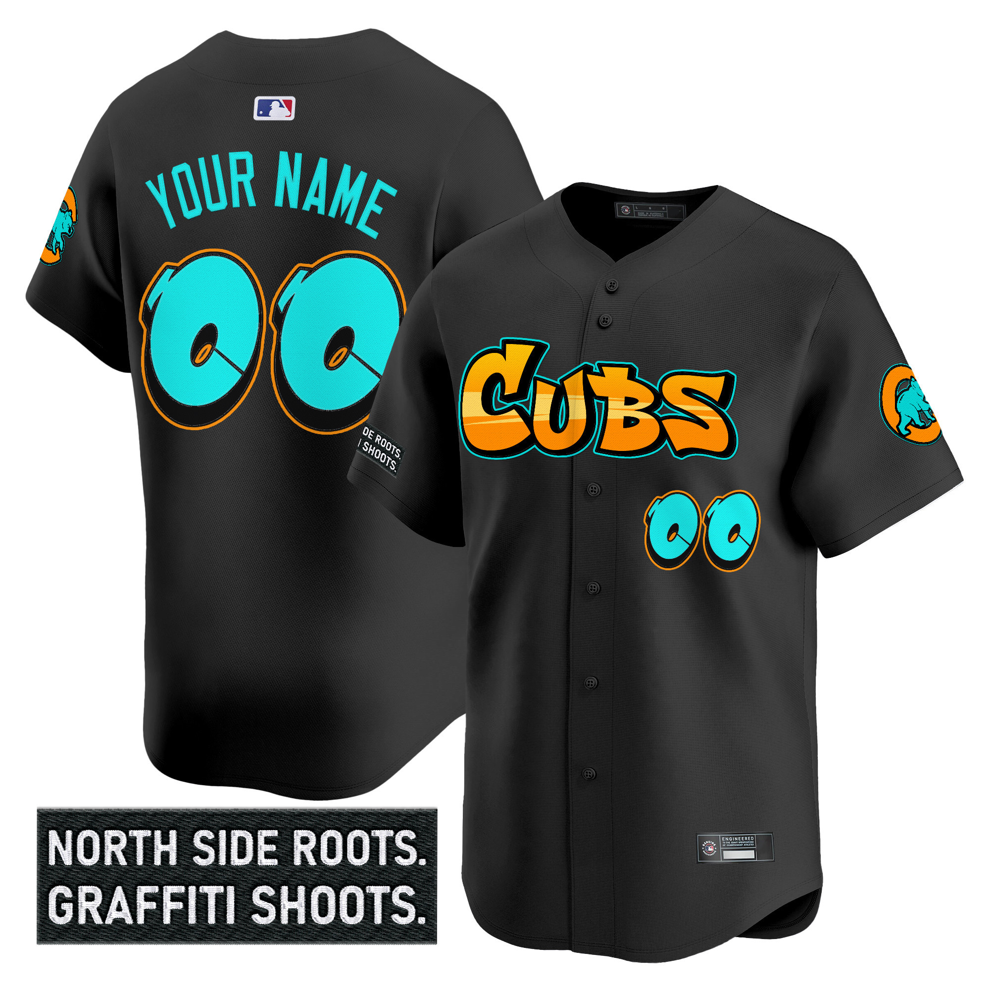 Chicago Cubs 'Graffiti North Side Edition' Vapor Premier Limited Custom Jersey - All Stitched - Image 2
