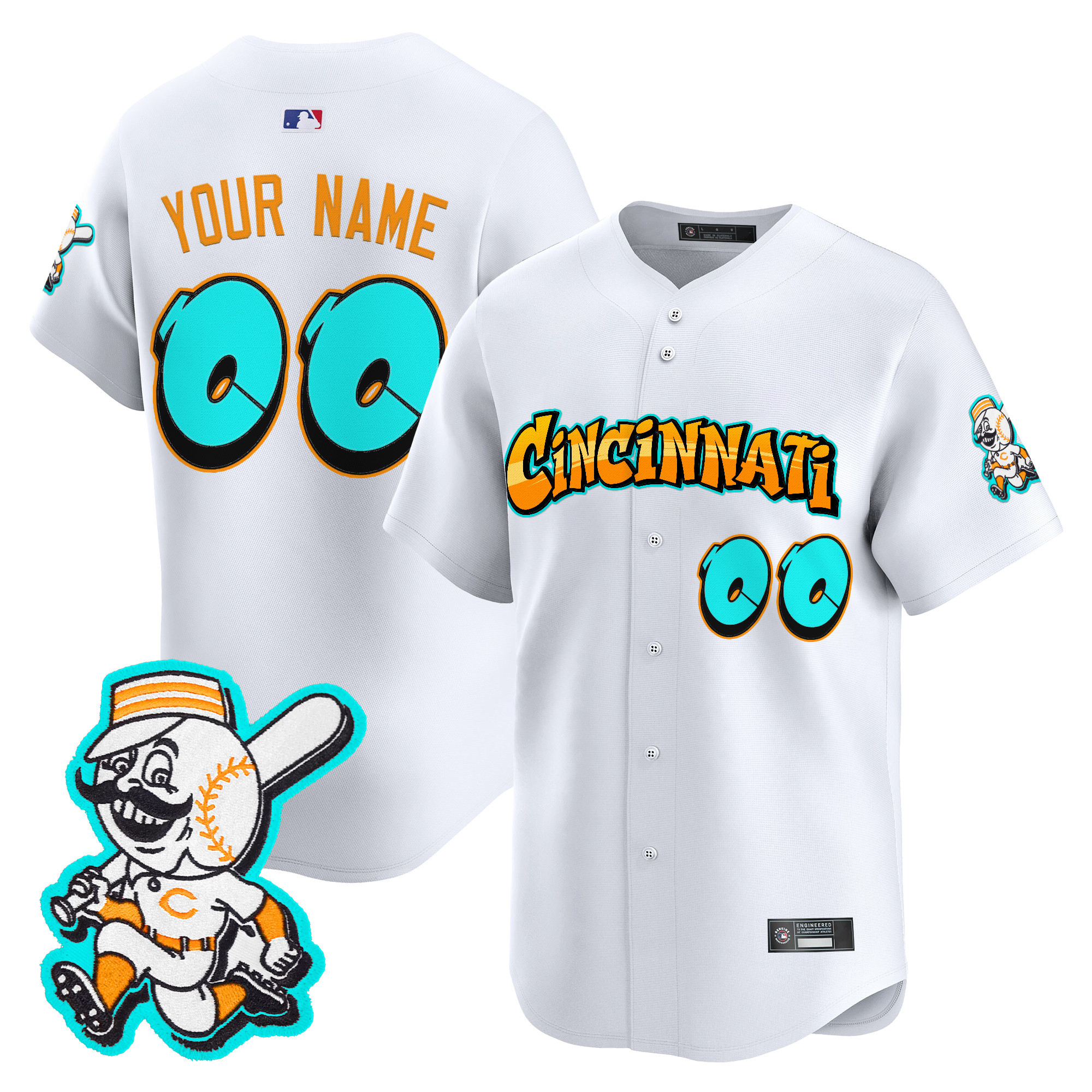 Cincinnati Reds 'Graffiti Queen City Edition' Vapor Premier Limited Custom Jersey - All Stitched - Image 4
