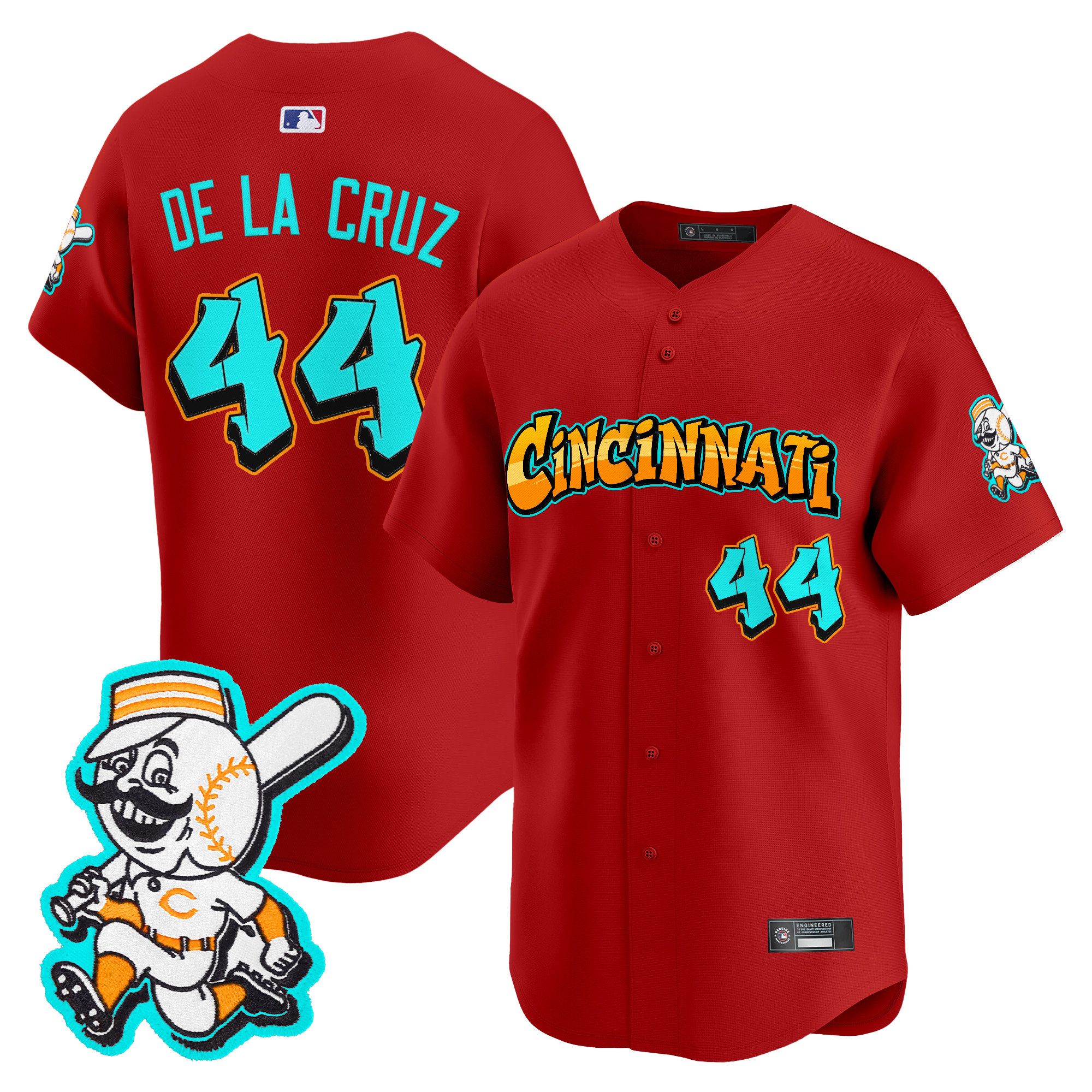Men's Cincinnati Reds 'Graffiti Queen City Edition' Vapor Premier Limited Jersey - All Stitched - Image 20