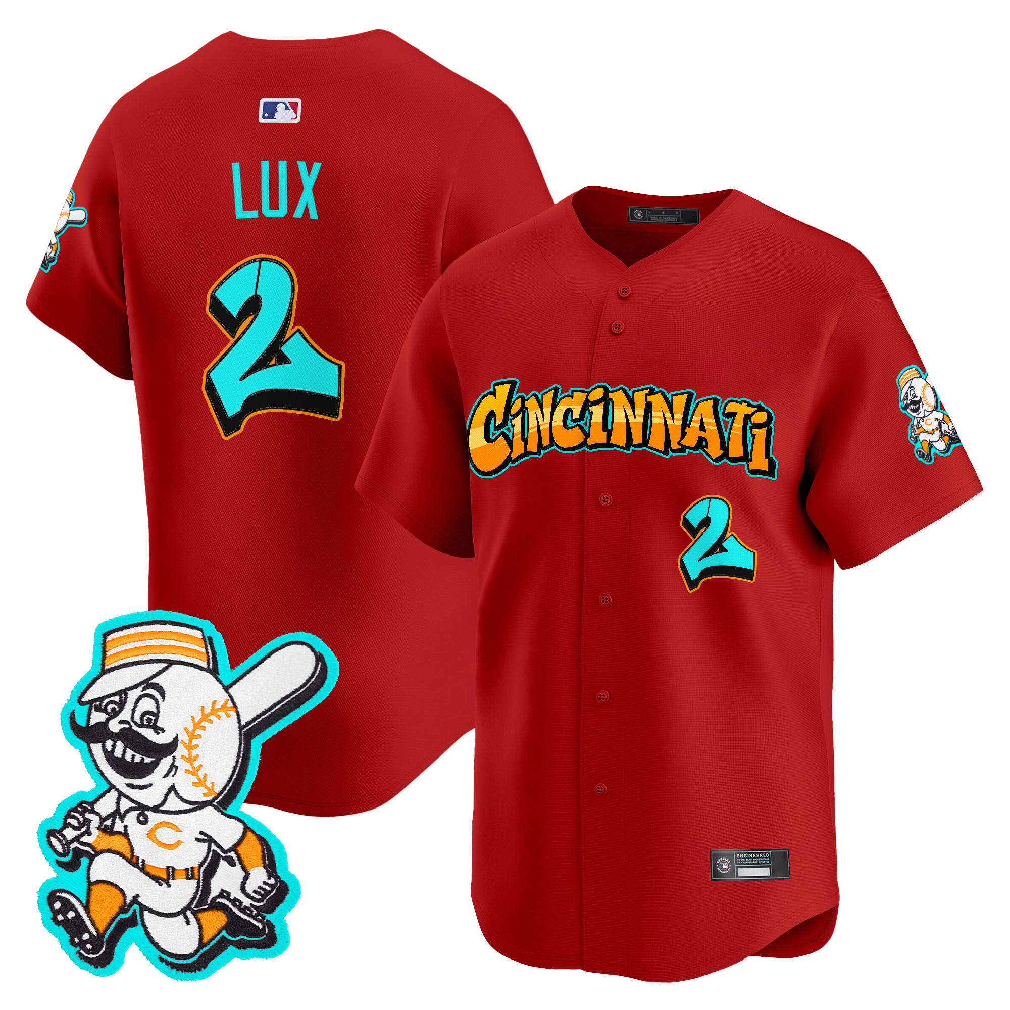 Men's Cincinnati Reds 'Graffiti Queen City Edition' Vapor Premier Limited Jersey - All Stitched - Image 22