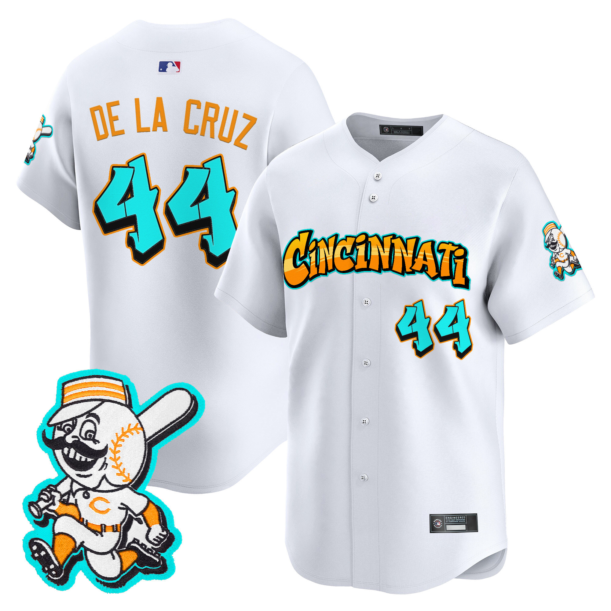 Men's Cincinnati Reds 'Graffiti Queen City Edition' Vapor Premier Limited Jersey - All Stitched - Image 29