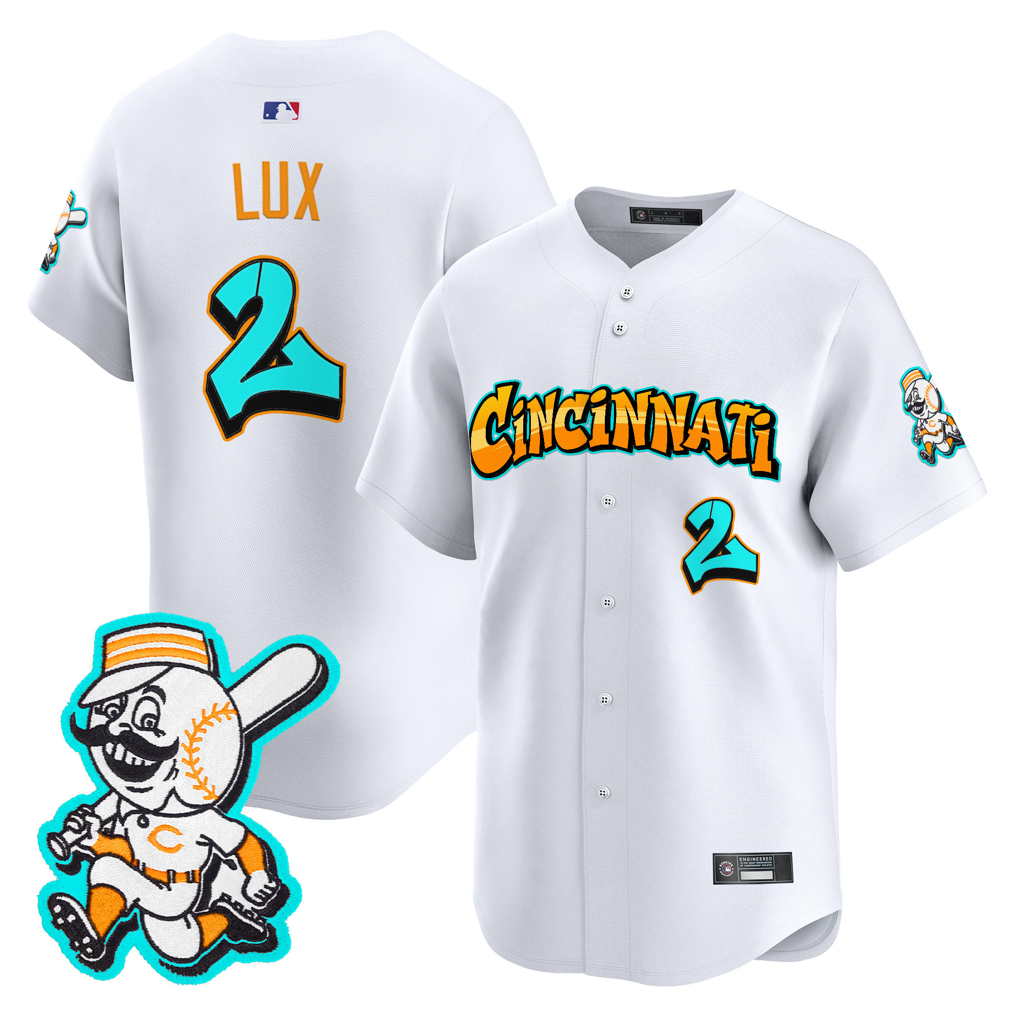 Men's Cincinnati Reds 'Graffiti Queen City Edition' Vapor Premier Limited Jersey - All Stitched - Image 31