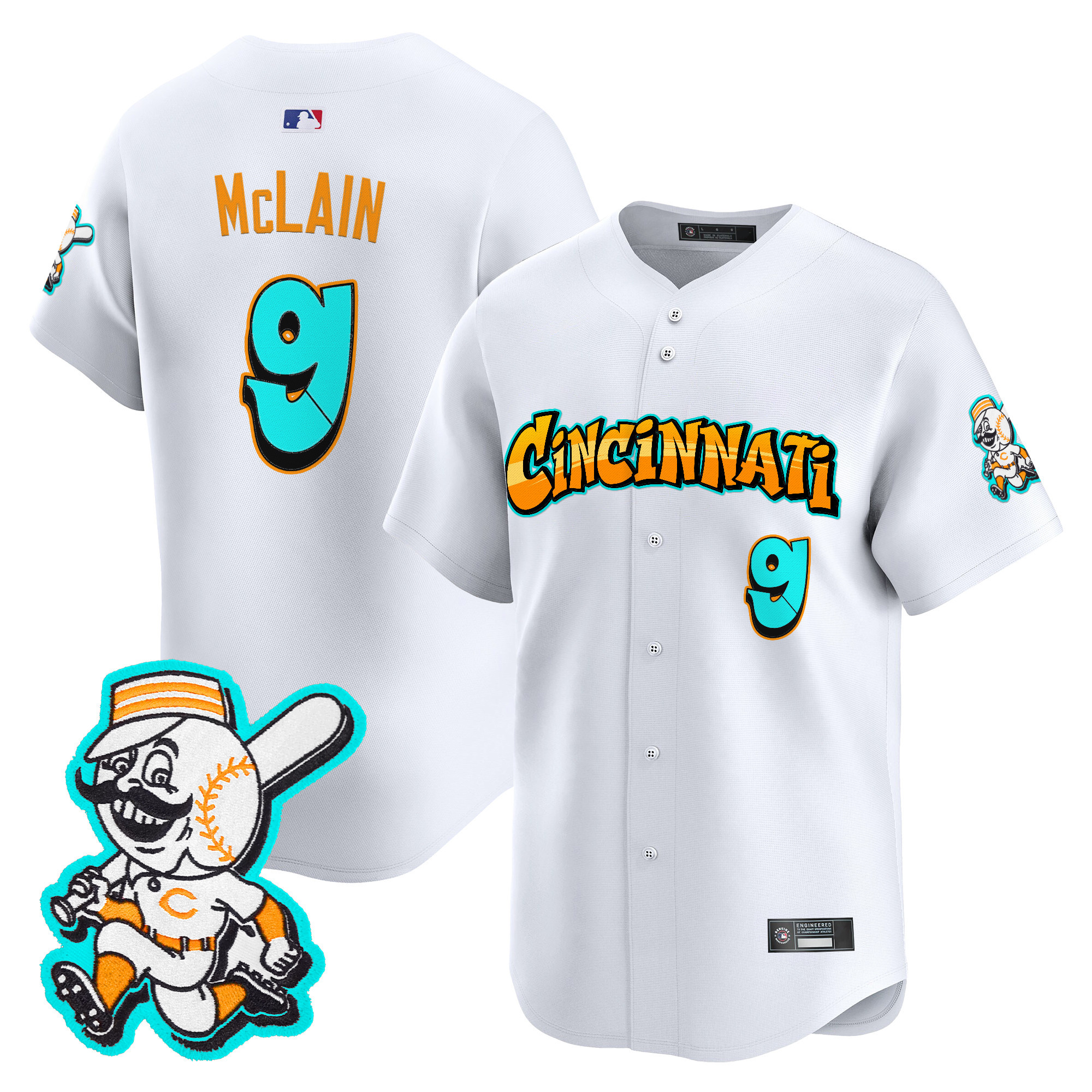 Men's Cincinnati Reds 'Graffiti Queen City Edition' Vapor Premier Limited Jersey - All Stitched - Image 34