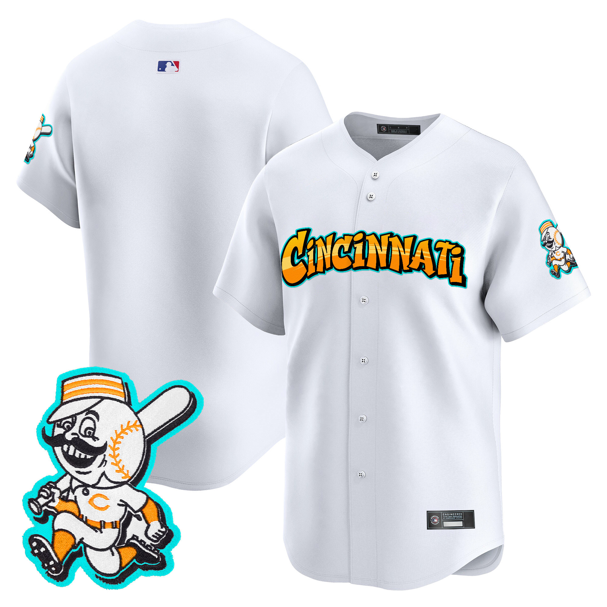 Men's Cincinnati Reds 'Graffiti Queen City Edition' Vapor Premier Limited Jersey - All Stitched - Image 36