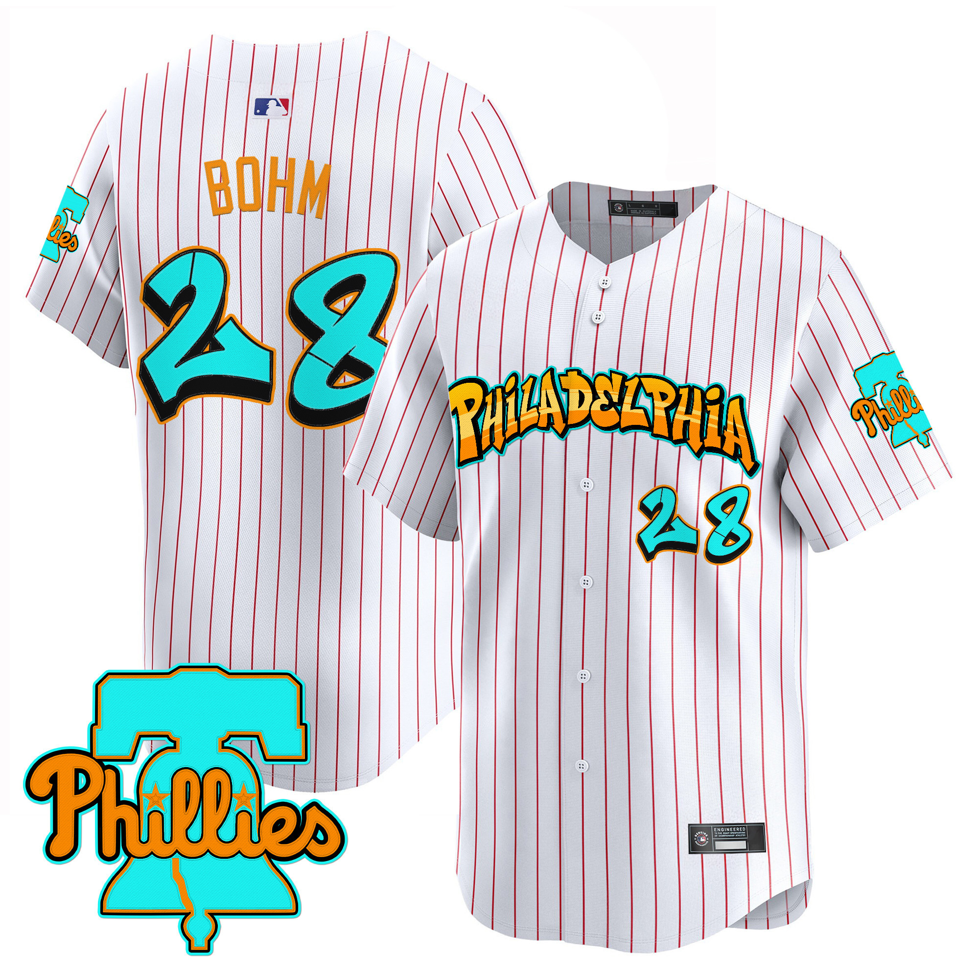 Men's Philadelphia Phillies 'Graffiti Broad Street Edition' Vapor Premier Limited Jersey - All Stitched - Image 23