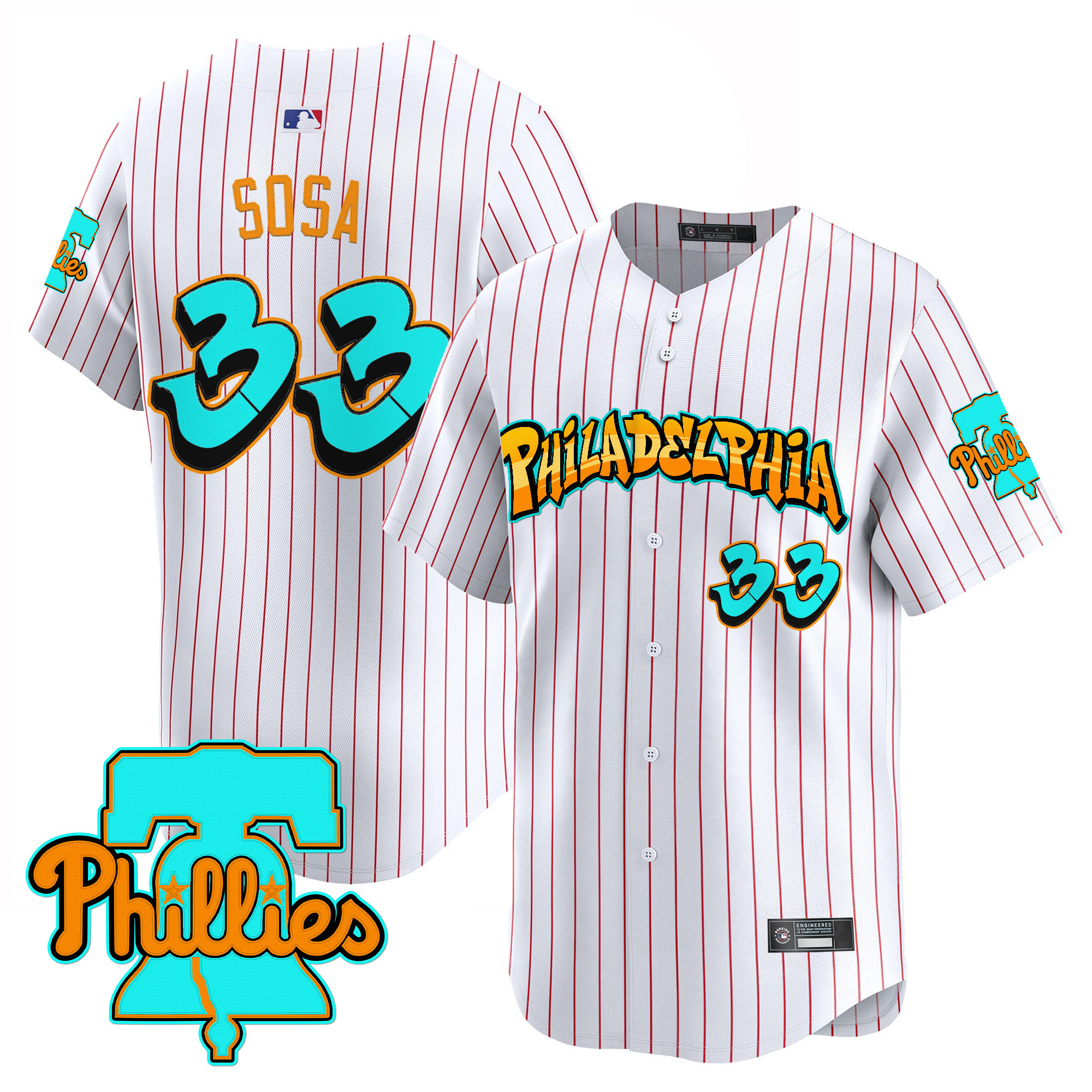 Men's Philadelphia Phillies 'Graffiti Broad Street Edition' Vapor Premier Limited Jersey - All Stitched - Image 22