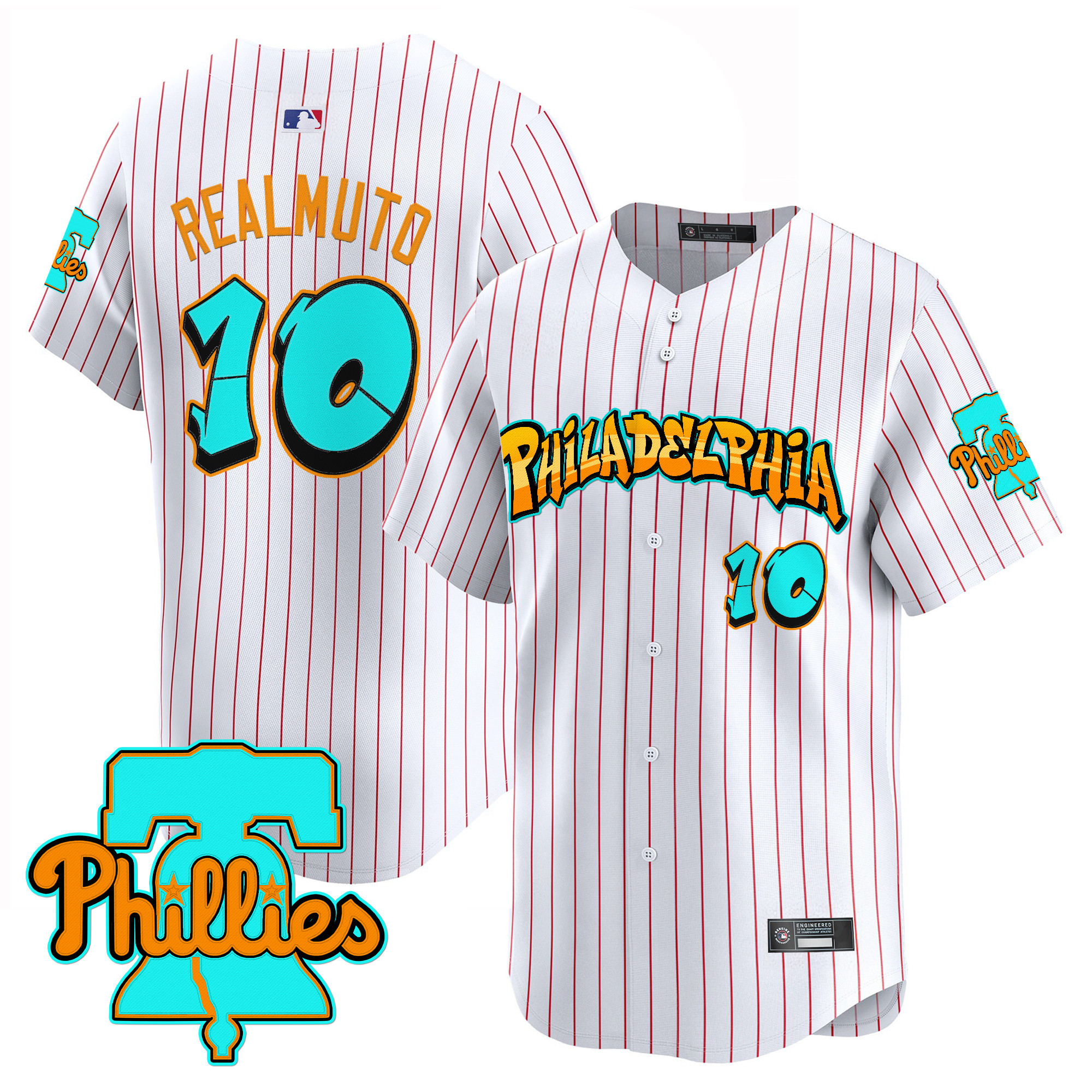 Men's Philadelphia Phillies 'Graffiti Broad Street Edition' Vapor Premier Limited Jersey - All Stitched - Image 26