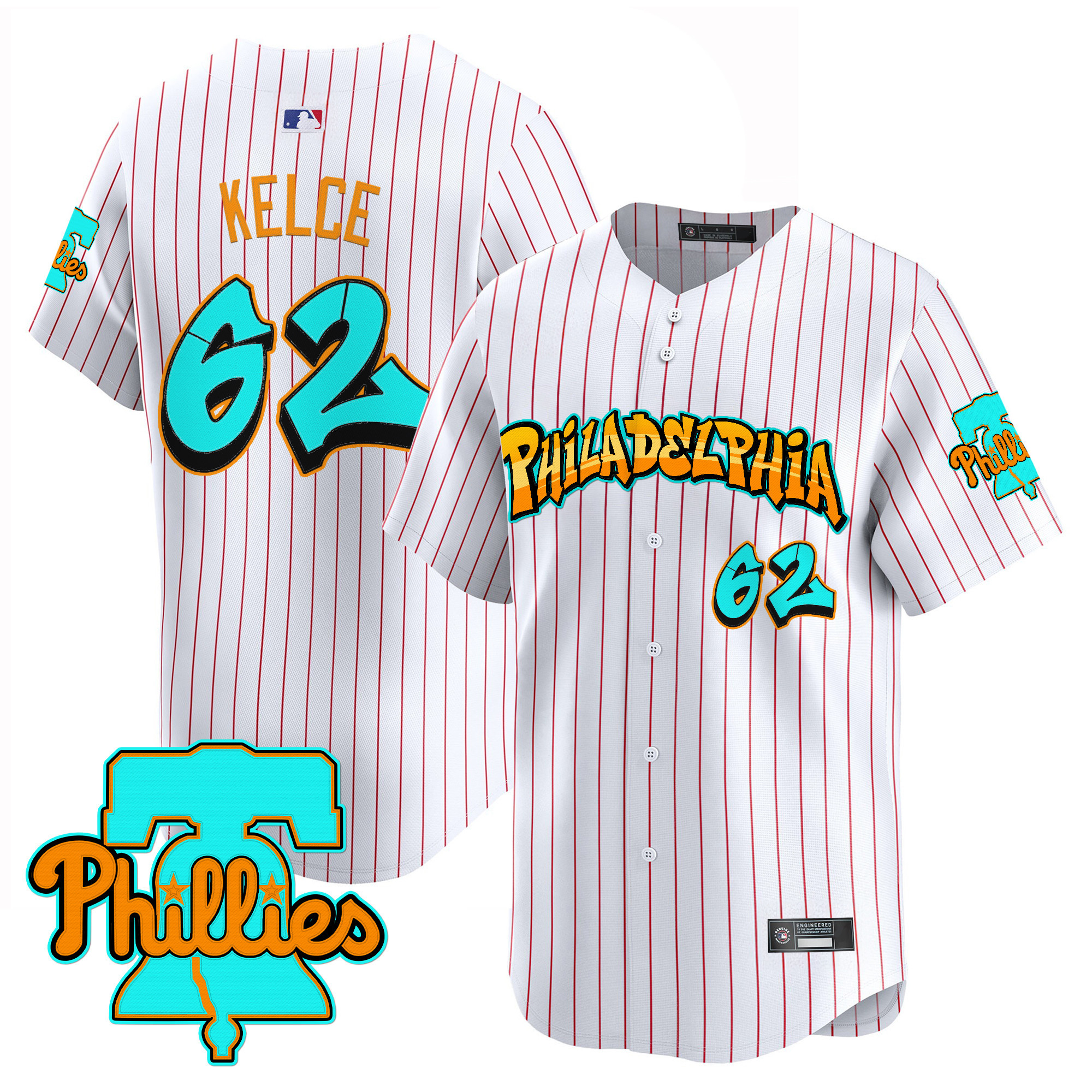 Men's Philadelphia Phillies 'Graffiti Broad Street Edition' Vapor Premier Limited Jersey - All Stitched - Image 27