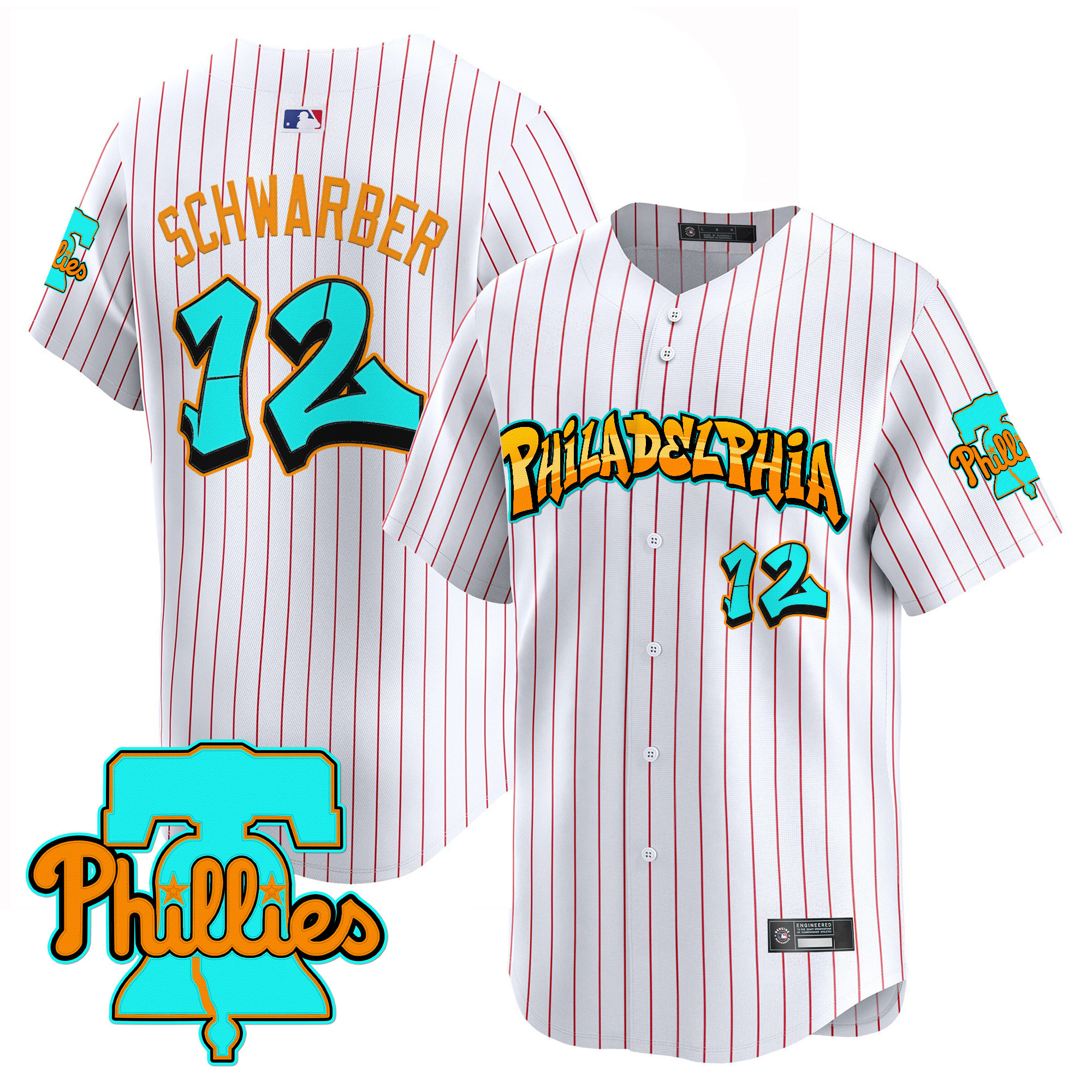 Men's Philadelphia Phillies 'Graffiti Broad Street Edition' Vapor Premier Limited Jersey - All Stitched - Image 28