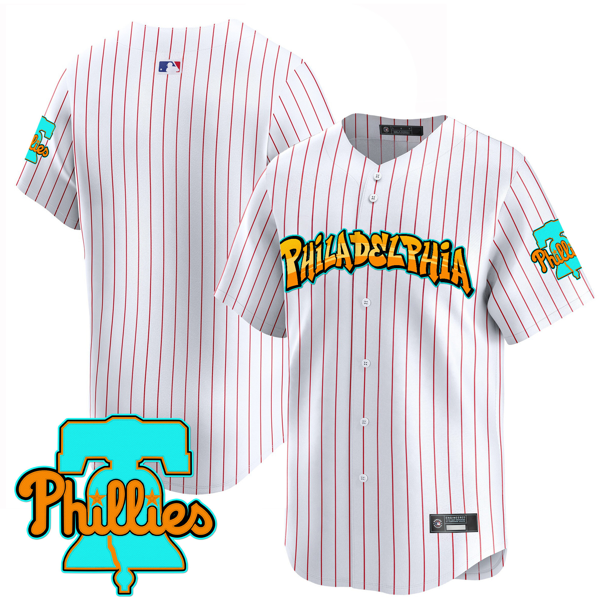 Men's Philadelphia Phillies 'Graffiti Broad Street Edition' Vapor Premier Limited Jersey - All Stitched - Image 30