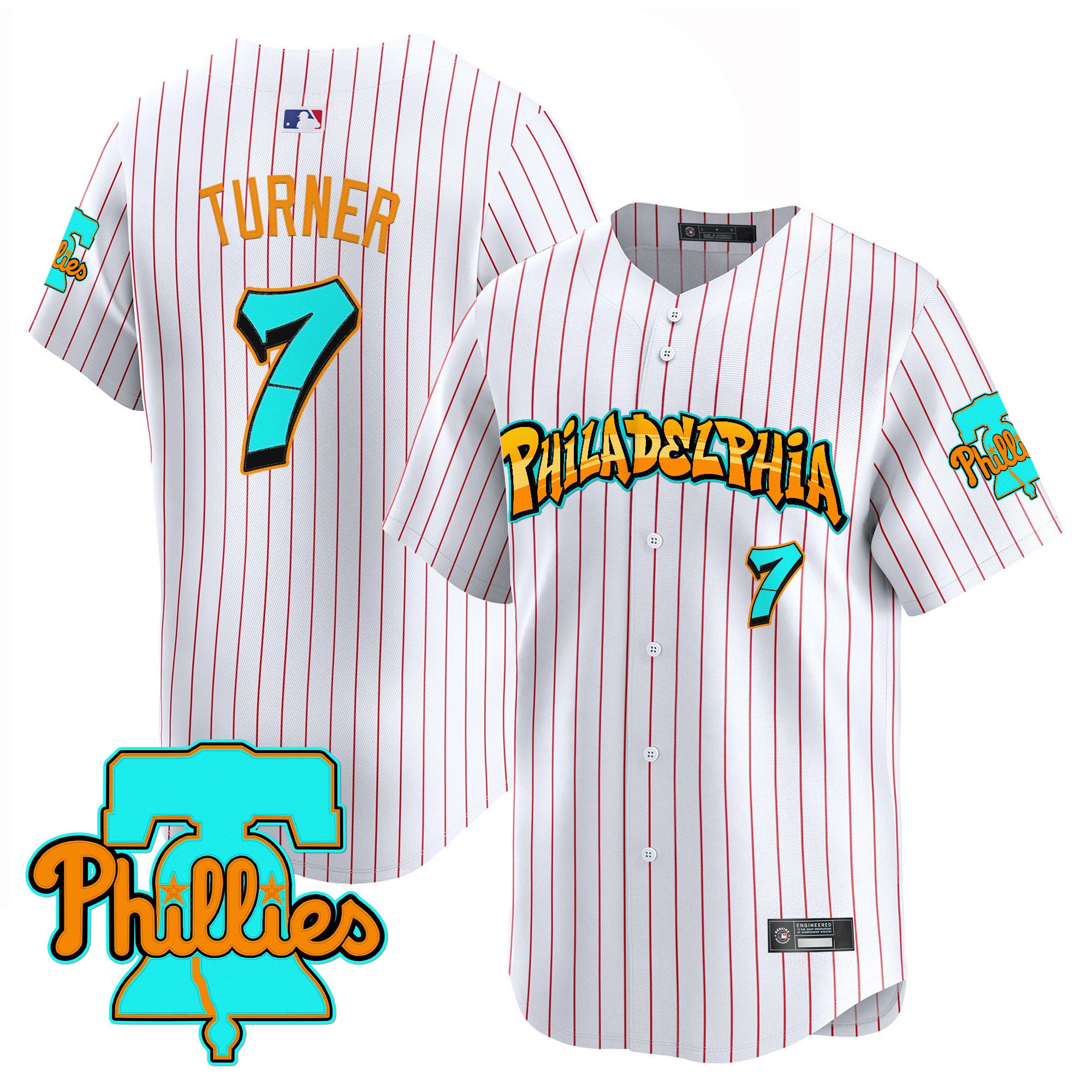 Men's Philadelphia Phillies 'Graffiti Broad Street Edition' Vapor Premier Limited Jersey - All Stitched - Image 24