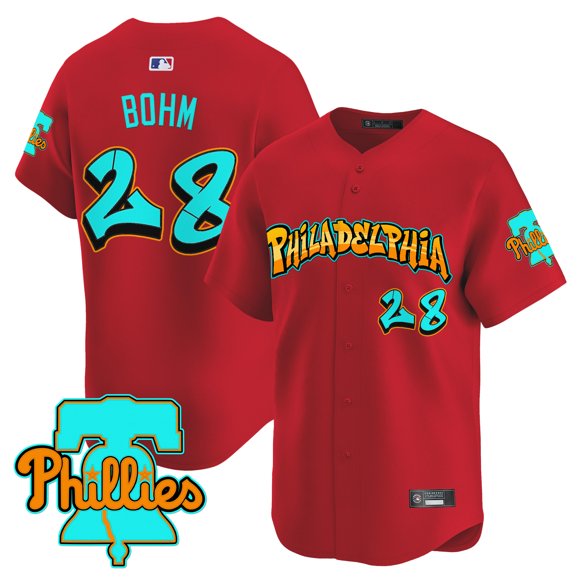 Men's Philadelphia Phillies 'Graffiti Broad Street Edition' Vapor Premier Limited Jersey - All Stitched - Image 33
