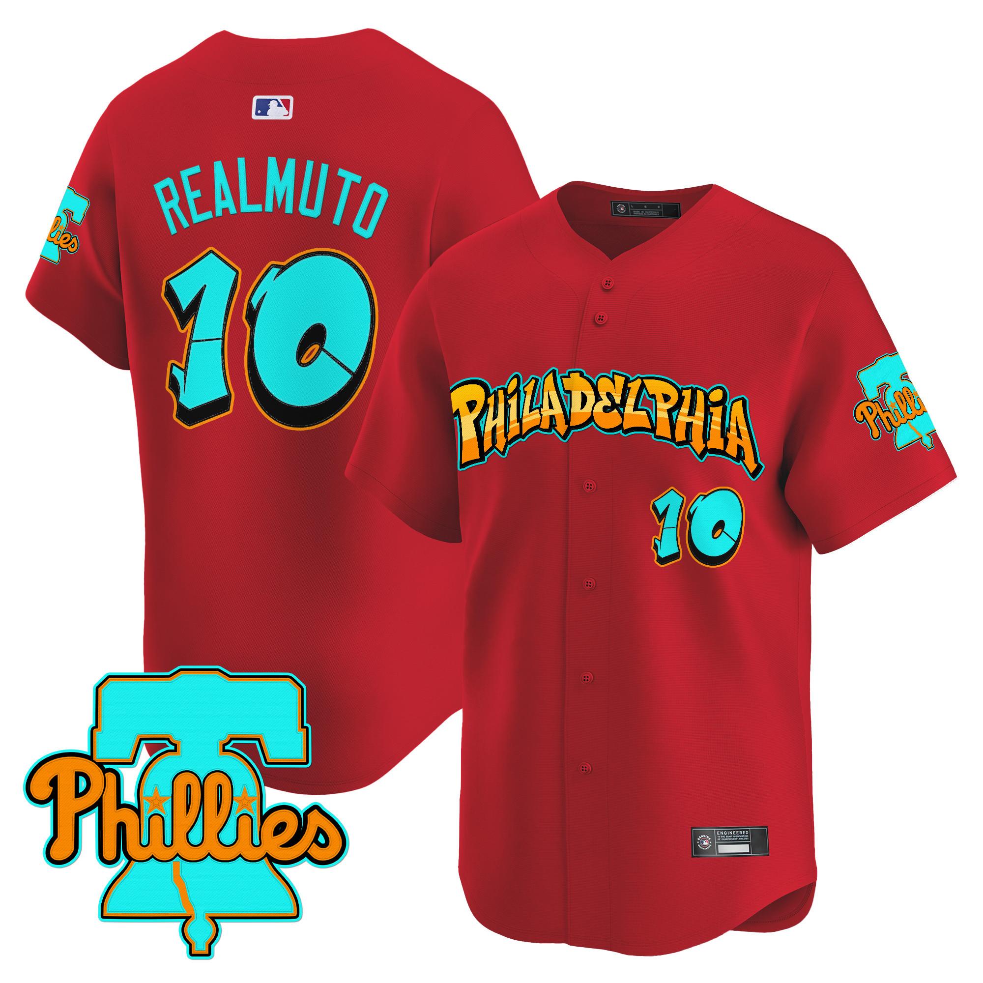 Men's Philadelphia Phillies 'Graffiti Broad Street Edition' Vapor Premier Limited Jersey - All Stitched - Image 36