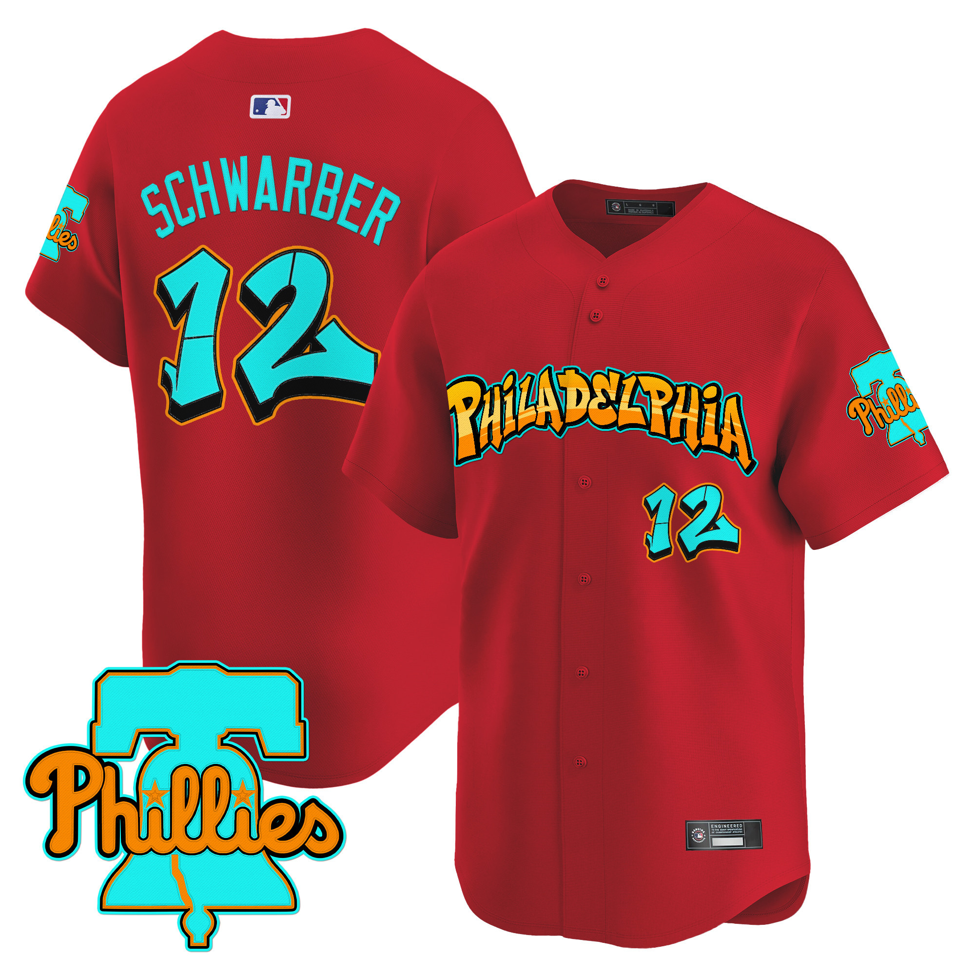 Men's Philadelphia Phillies 'Graffiti Broad Street Edition' Vapor Premier Limited Jersey - All Stitched - Image 38