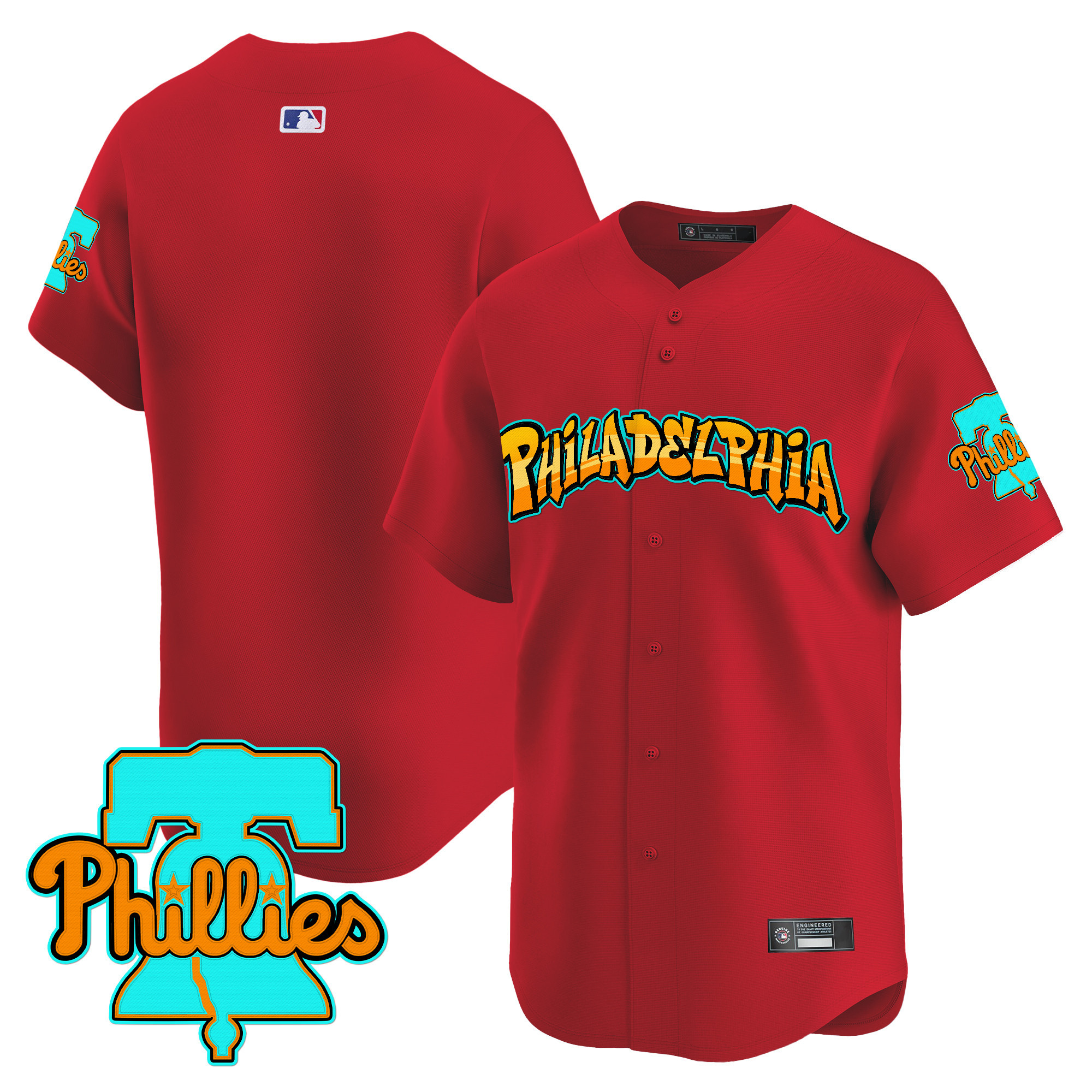 Men's Philadelphia Phillies 'Graffiti Broad Street Edition' Vapor Premier Limited Jersey - All Stitched - Image 40