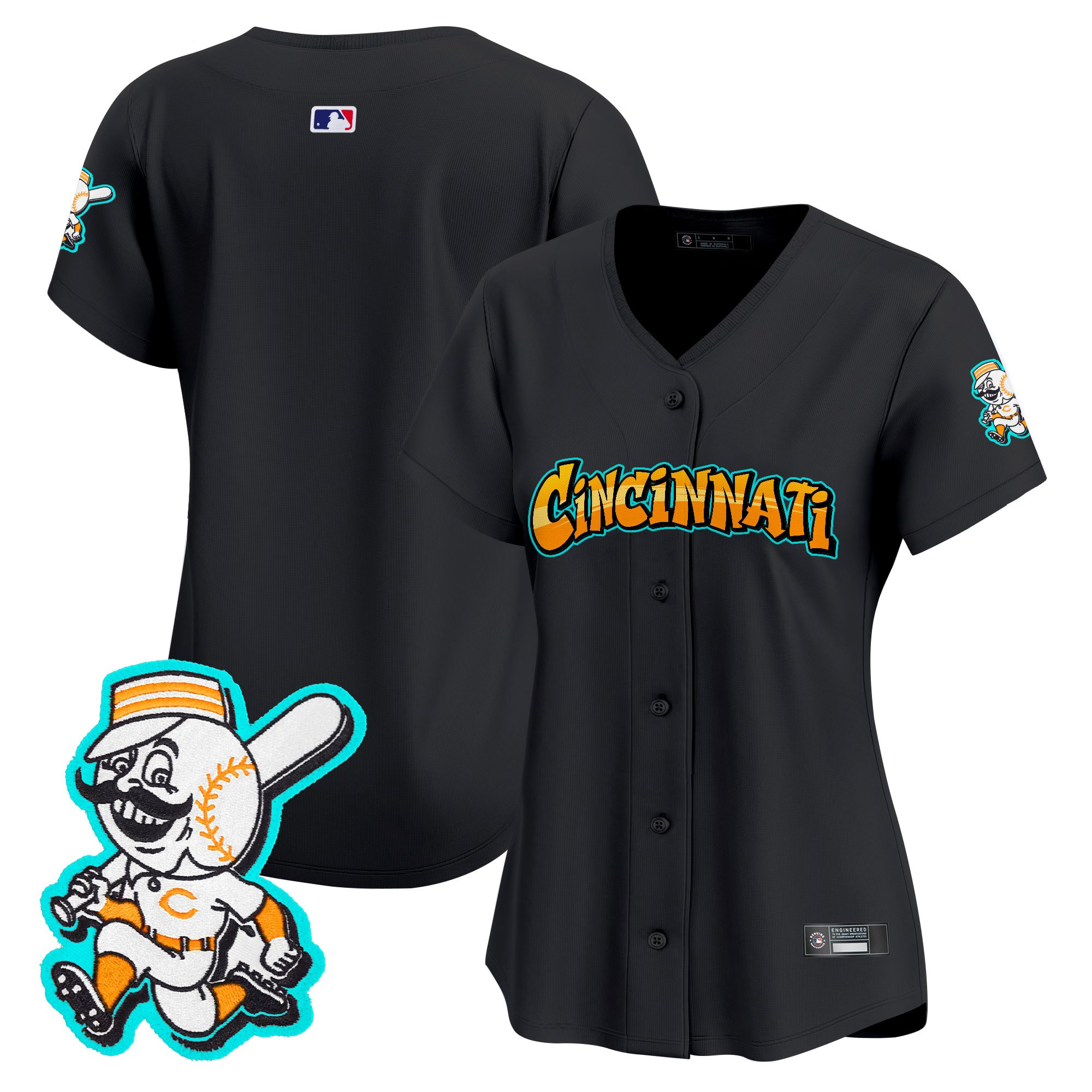 Women's Cincinnati Reds 'Graffiti Queen City Edition' Vapor Premier Limited Jersey - All Stitched - Image 18